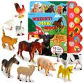 iGRATENS Dinosaur Toys with Sound Books, 10PCS Dino Toy for Toddlers & Animal Sounds Book with 10 Buttons, Realistic Plastic Animal Figures, Dinosaur Toys for Kids 3-5, Dinosaurs Lover Gifts for Kids