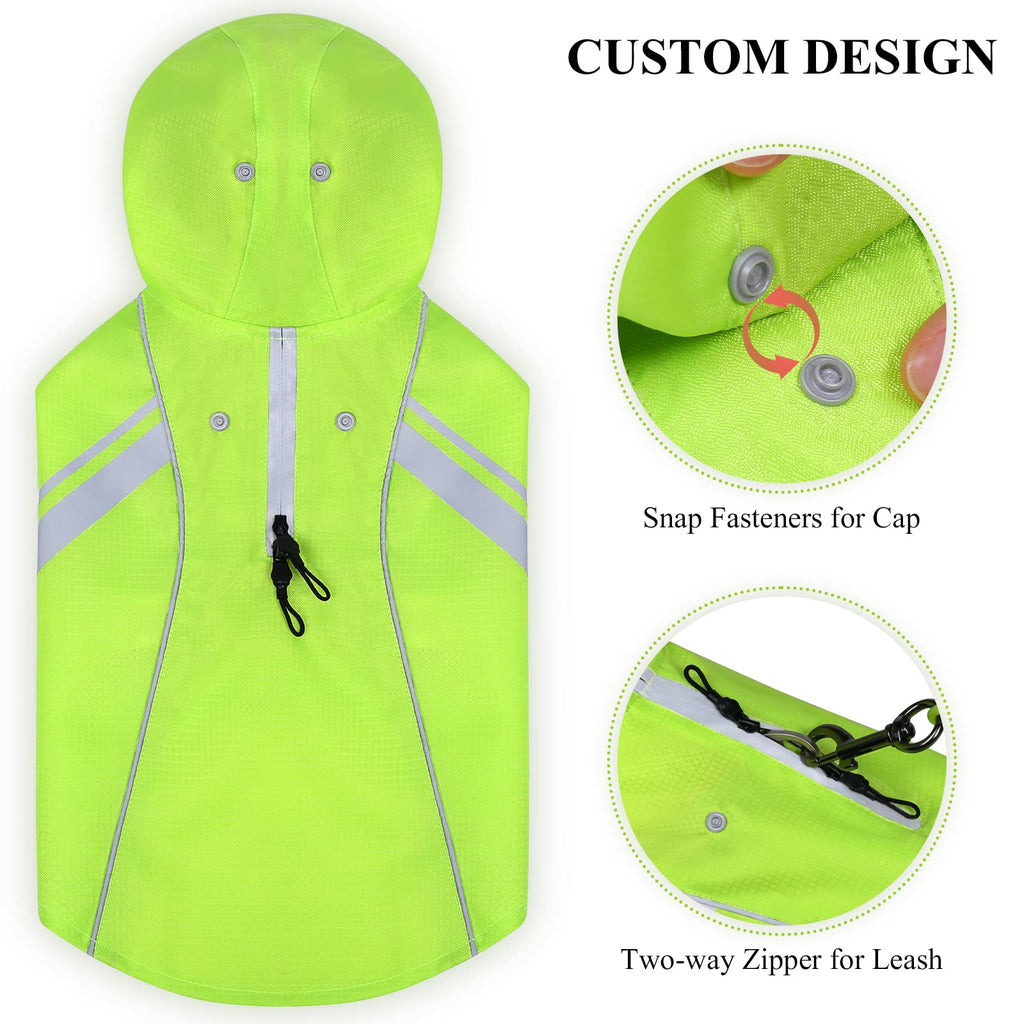 VIVAGLORY Wetoff Dog Raincoat, Rain Coat for Dog All Seasons Adventure, Rain Jacket with Harness Hole & Hood, Reflective Lightweight Waterproof for Doggy & Puppy, XXS, Blue