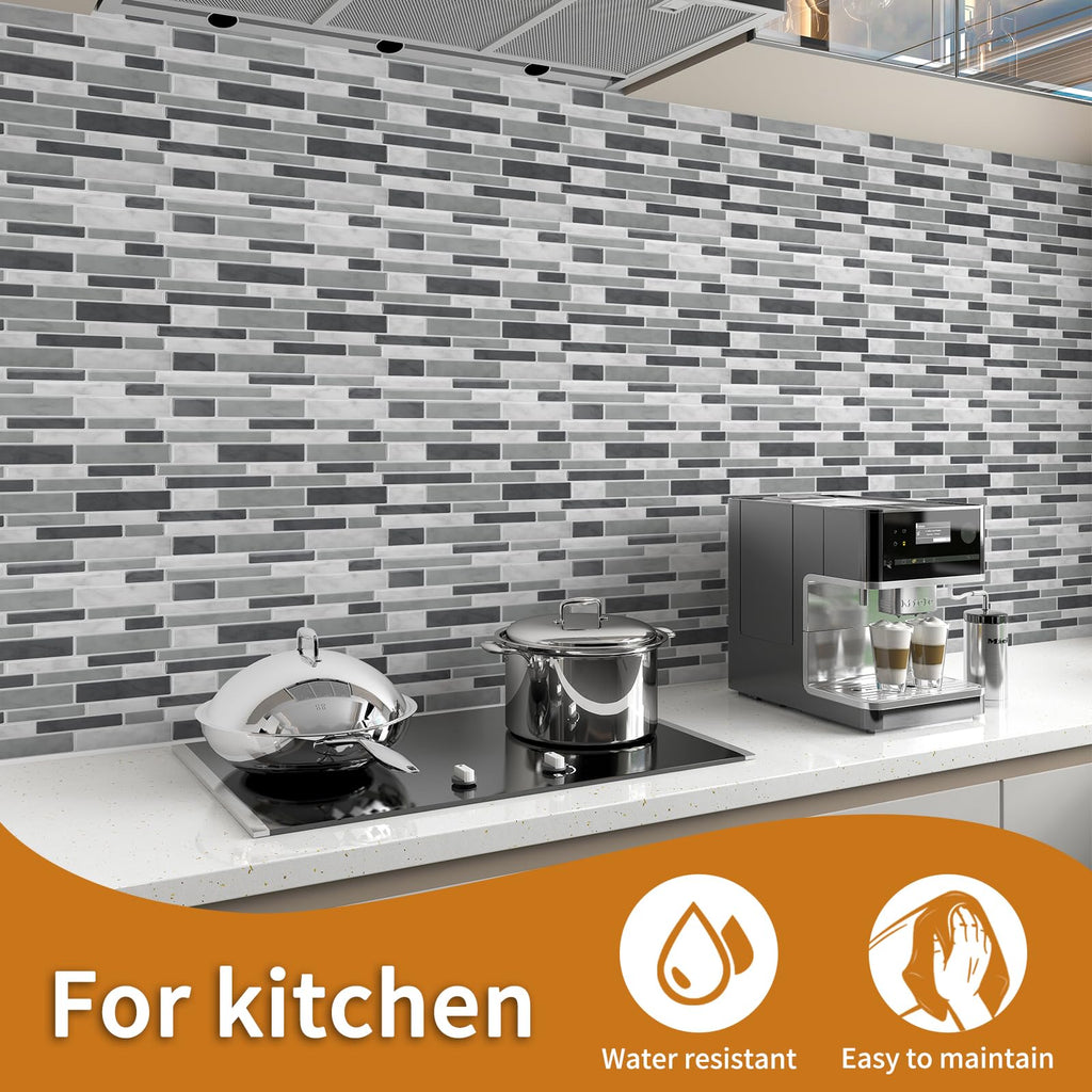 WOWSTAR 10-Sheet Peel and Stick Backsplash Tile for Kitchen, Back Splash Stick On Tiles for Kitchen Wall (Sand)