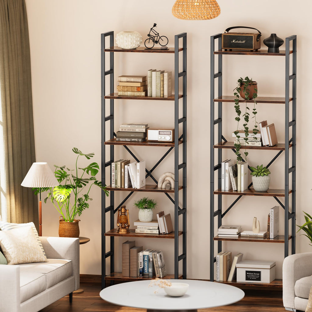SUPERJARE Triple Bookshelf, Bookcase with 11 Open Display Shelves, Wide Book Shelf Book Case for Home & Office, 4 Tier, Black