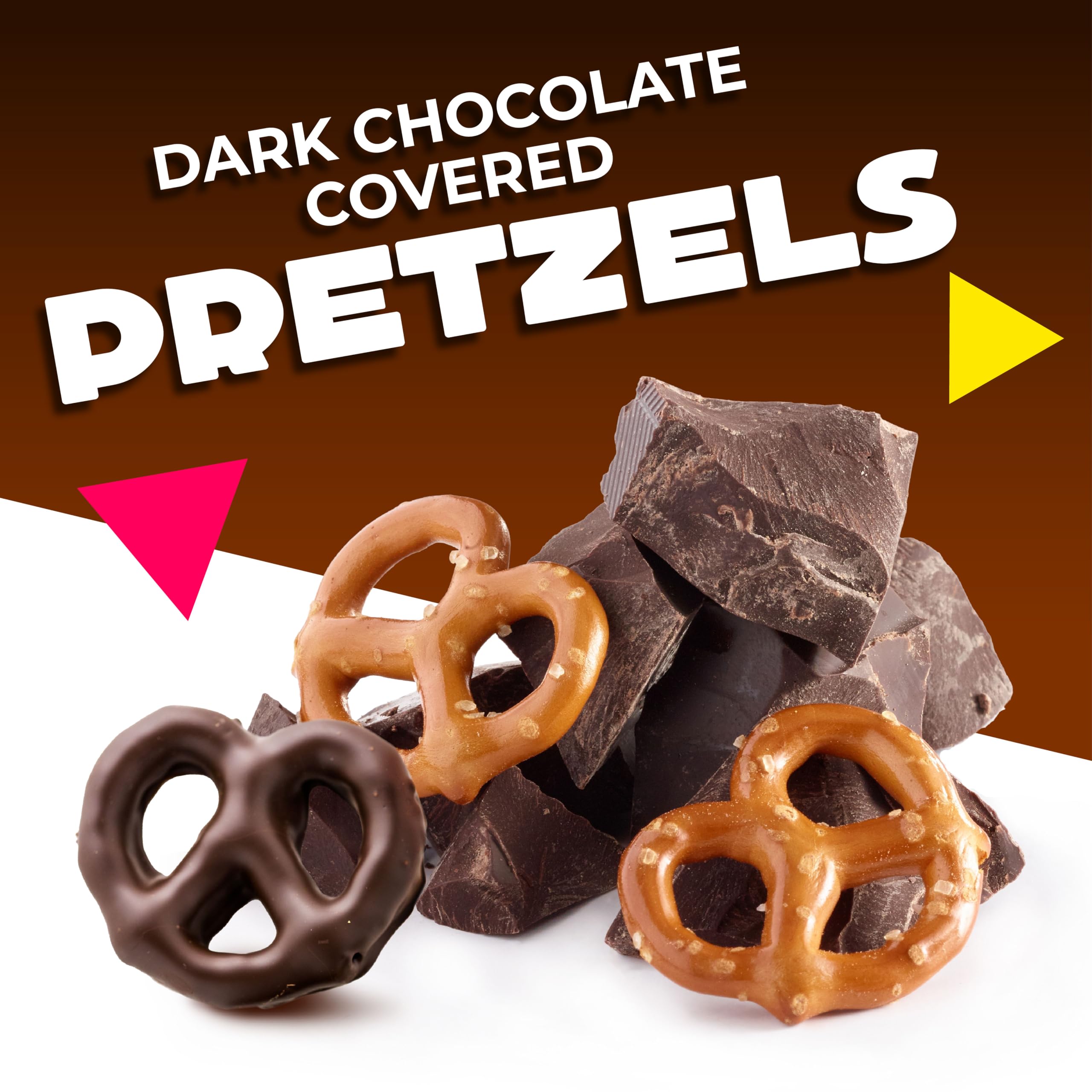 Dark Chocolate Covered Pretzels | 40 Ounce Bag | Salted Pretzels in Mildly Sweet Chocolate Coating