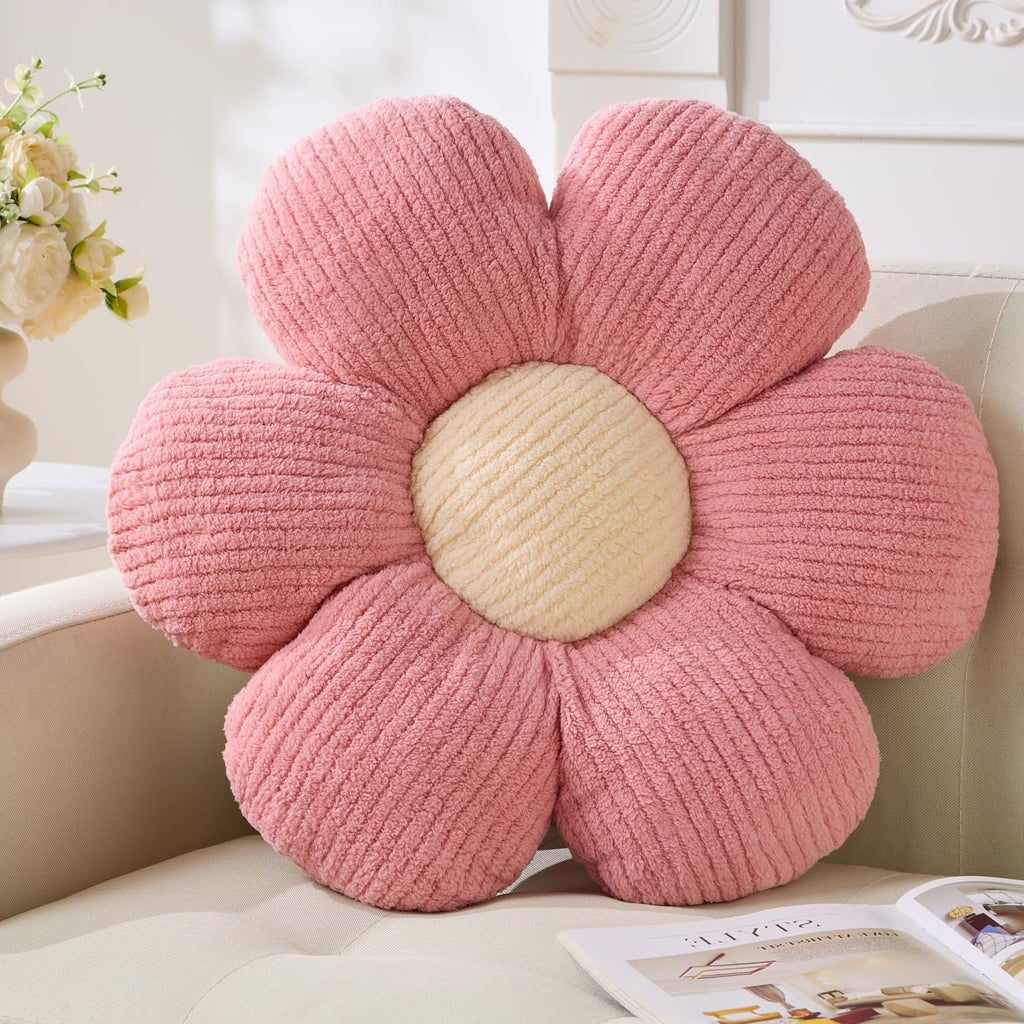 Flower Pillow, Blue Throw Pillows Cute Daisy Decorative Pillow Cushion Seating Home Decorative for Bed, Sofa, Couch