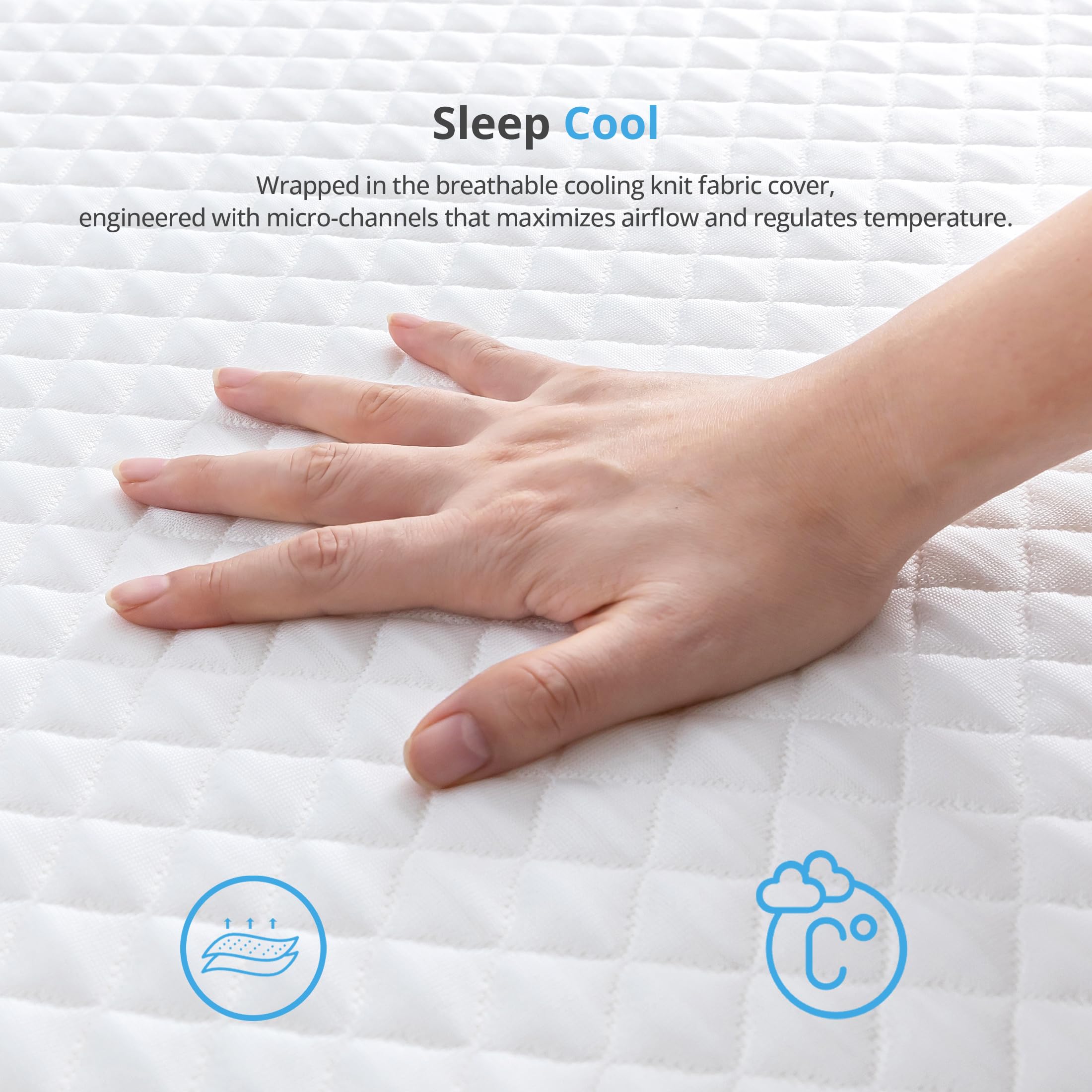 EGOHOME 14 Inch Twin Mattress in a Box, Gel Memory Foam Mattress with Cooling Cover, Medium Firm for Pressure Relief & Comfort, Foam Made in USA, Fiberglass Free, CertiPUR-US Certified