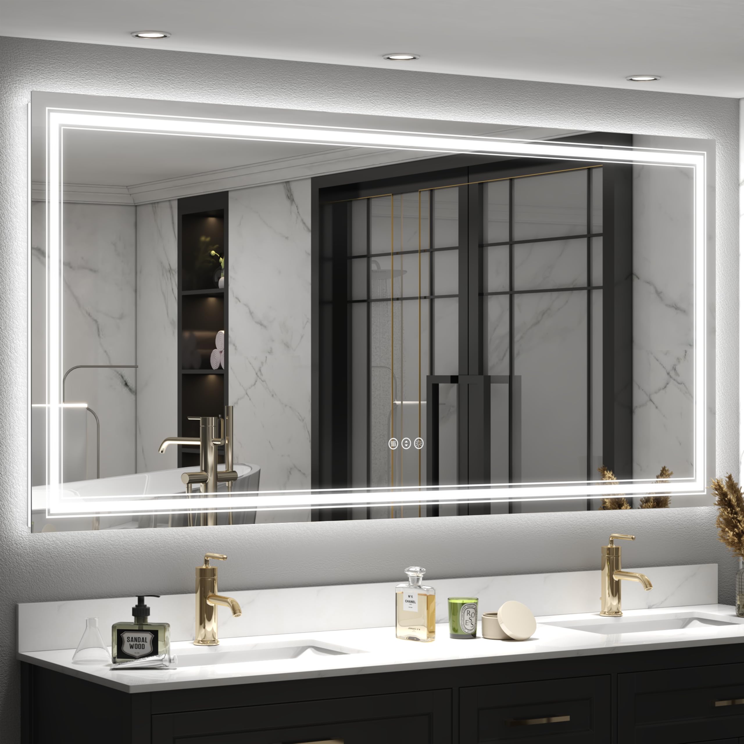 20x28 LED Bathroom Mirror, Vanity Mirror with Lights, Backlit and Front lit Mirror for Wall, Dimmable, Anti-Fog, Shatterpoof, Memory (Horizontal/Vertical)