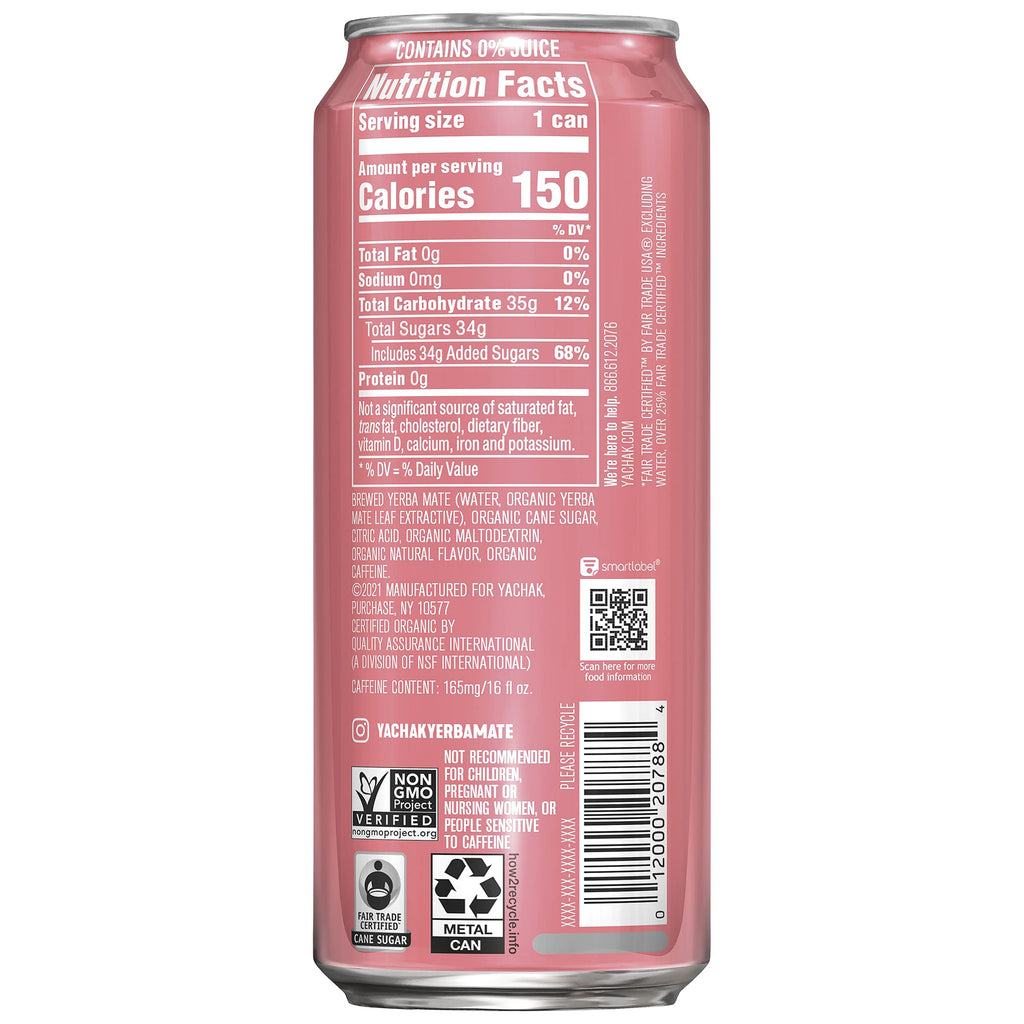 Yachak Yerba Mate Drink, Blackberry, 16 Fl Oz Cans, Pack of 12