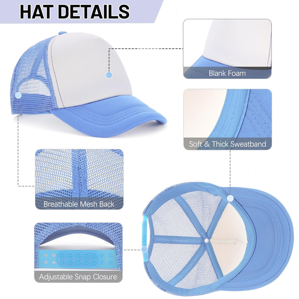Ultrafun 10 Pack Trucker Hat Mesh Sublimation Blank Hats Adjustable Baseball Caps Hats for Men Women