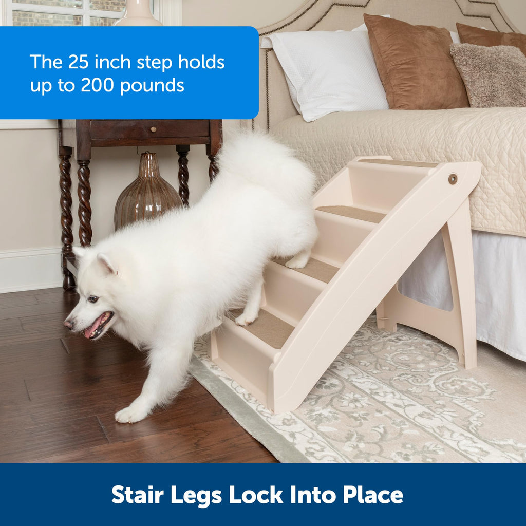 PetSafe CozyUp Folding Dog Stairs, Portable Indoor/Outdoor Pet Steps for Bed, Couch & Car, Grey, 20 Inch