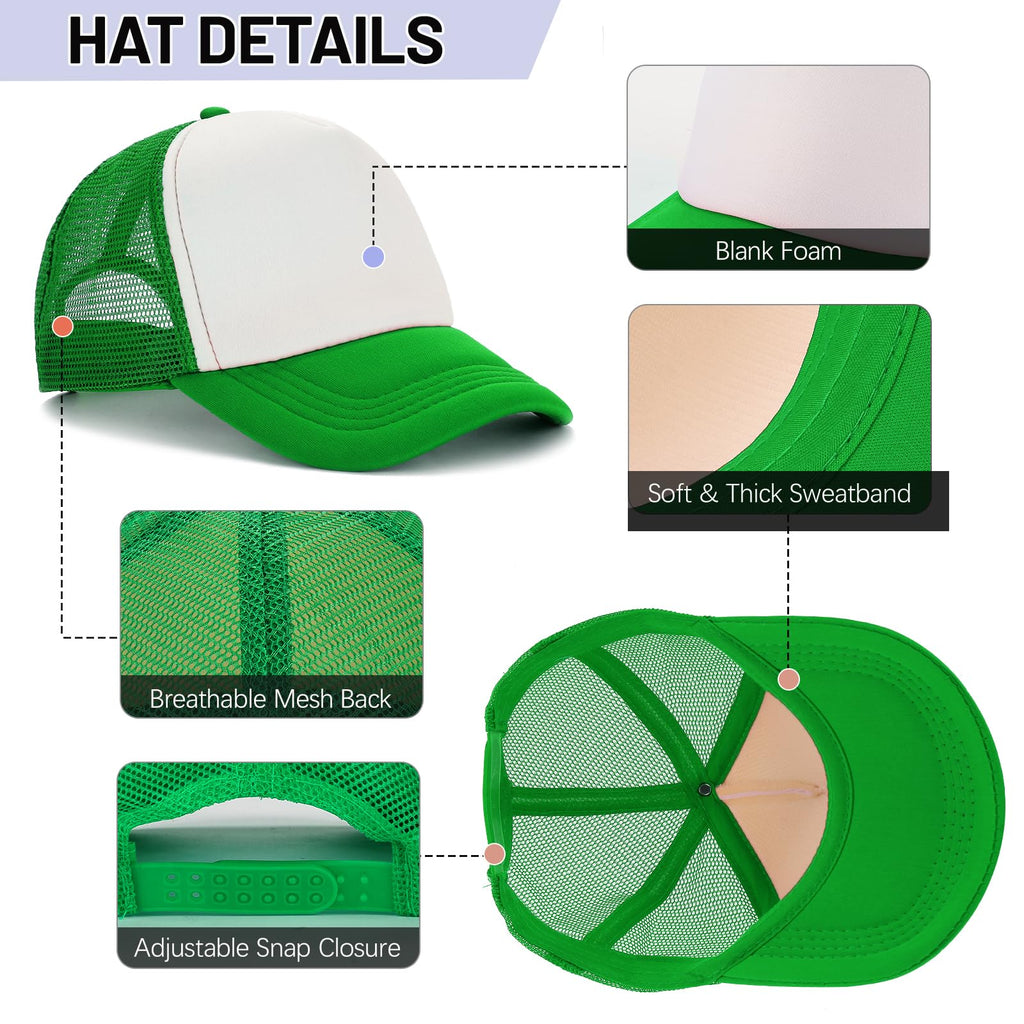 Ultrafun 10 Pack Trucker Hat Mesh Sublimation Blank Hats Adjustable Baseball Caps Hats for Men Women