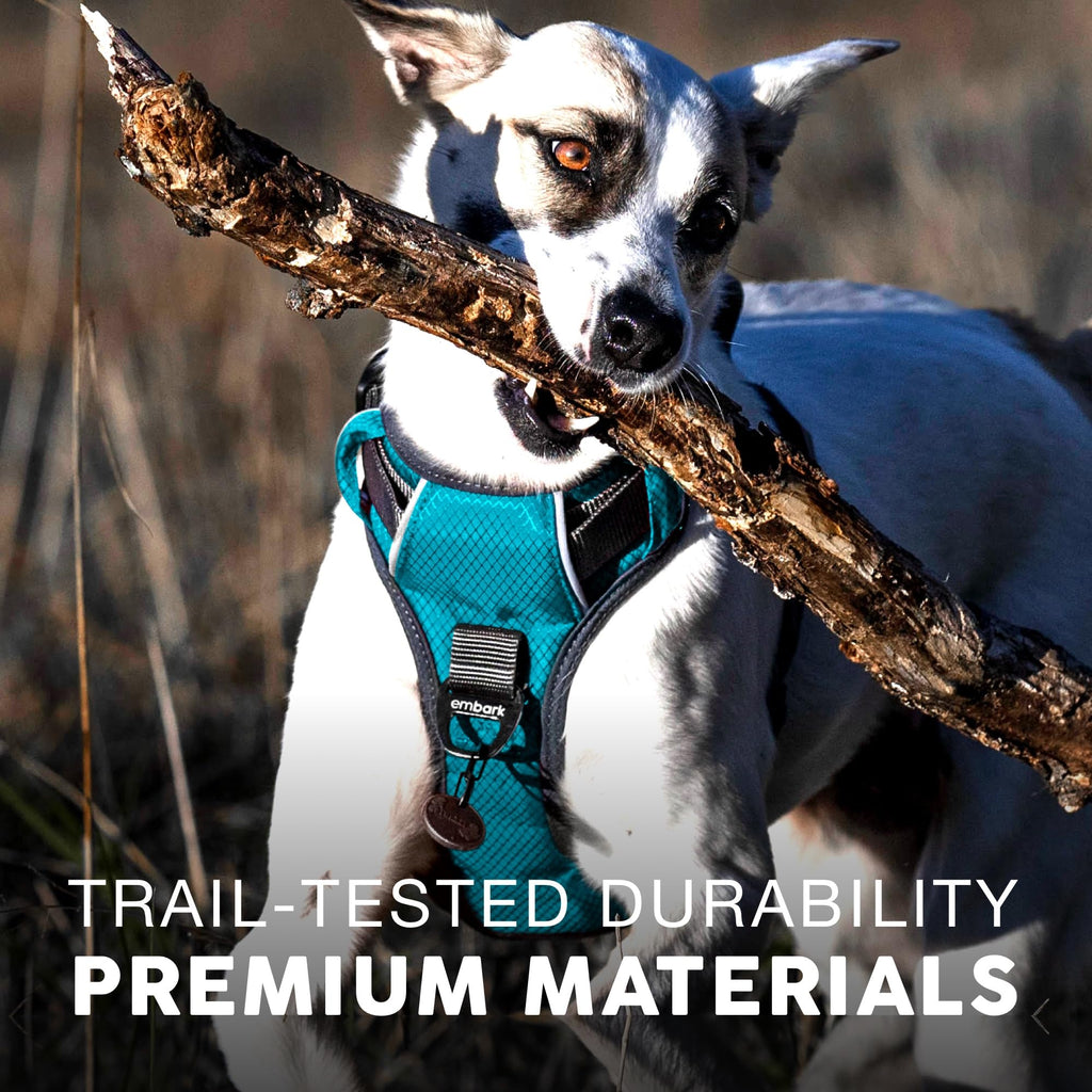 Embark Adventure Dog Harness for Small, Medium & Large Dogs – No Pull, Reflective Trim, Heavy Duty Oxford, 2 Leash Clips, Gel-Lined Handle, Soft Padded