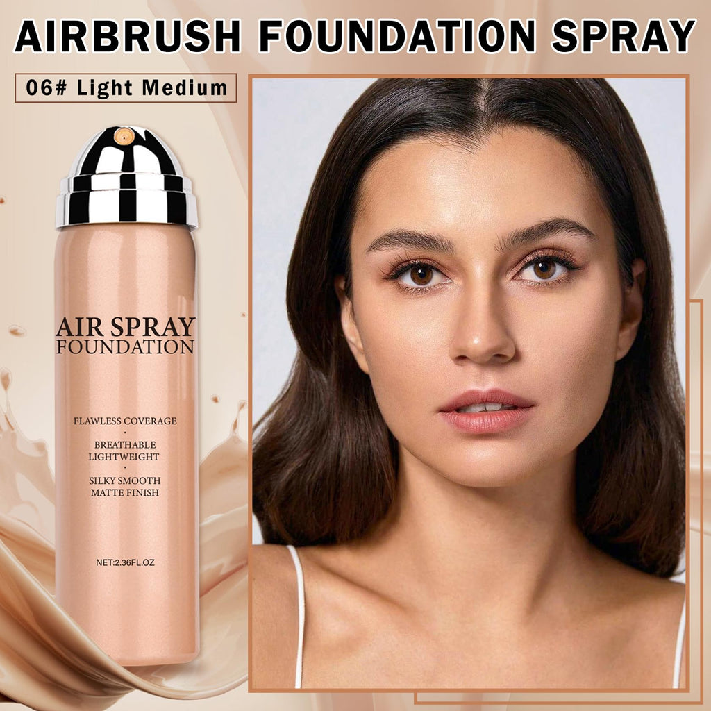 Air Brush Makeup Foundation and Makeup Primer for Face,Hydrates and Moisturizes,Buildable Coverage with Anti-aging Formula for Smooth Radiant Skin (01 Natural/Warm Porcelain)