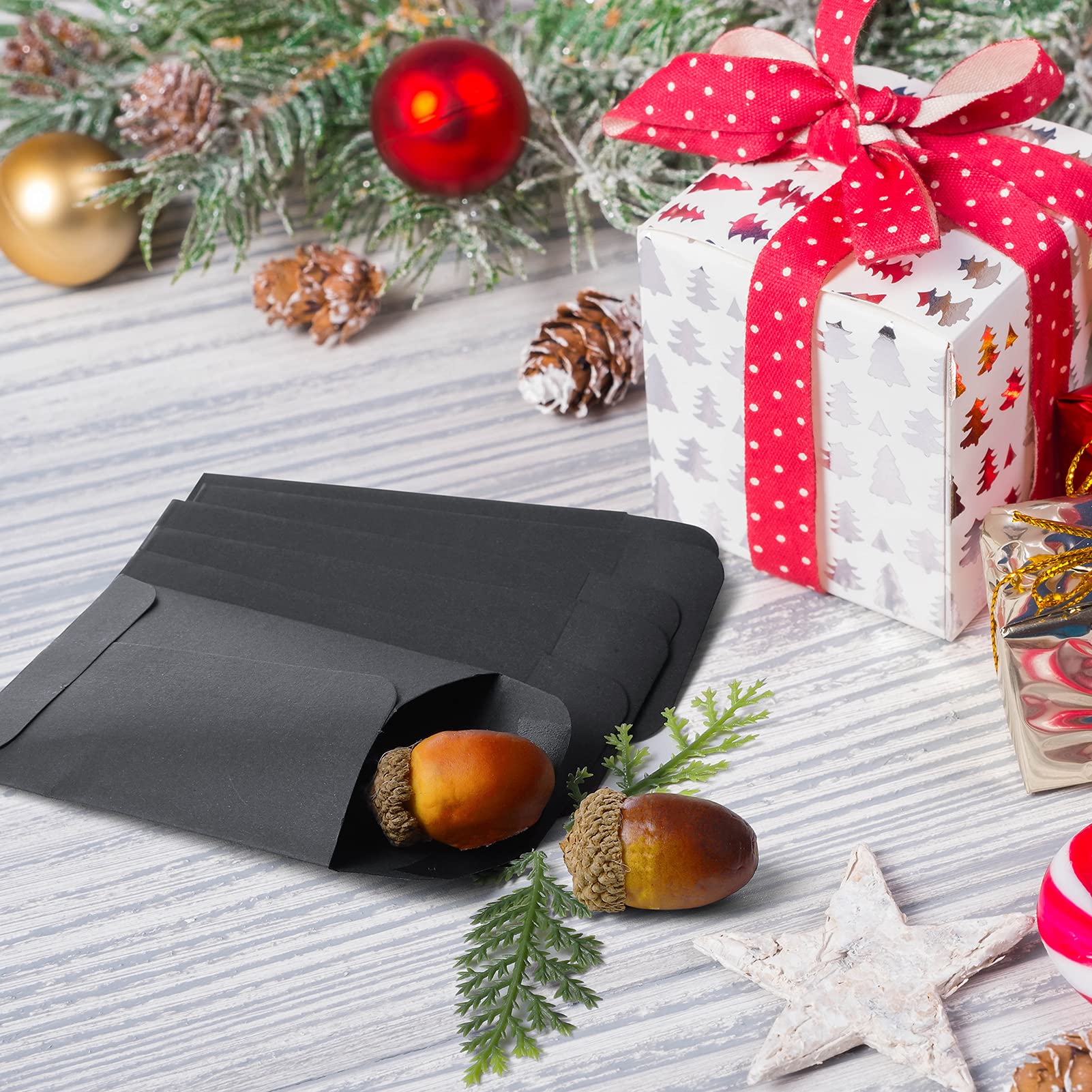 ACSTEP 500 Pack Coin and Small Parts Envelopes #1 Tip Envelope 2-1/4 X3-1/2 Mini Envelope with Gummed Flap for Home, Garden or Office Use(Black)