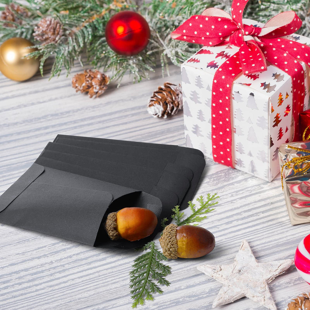 ACSTEP 500 Pack Coin and Small Parts Envelopes #1 Tip Envelope 2-1/4 X3-1/2 Mini Envelope with Gummed Flap for Home, Garden or Office Use(Black)