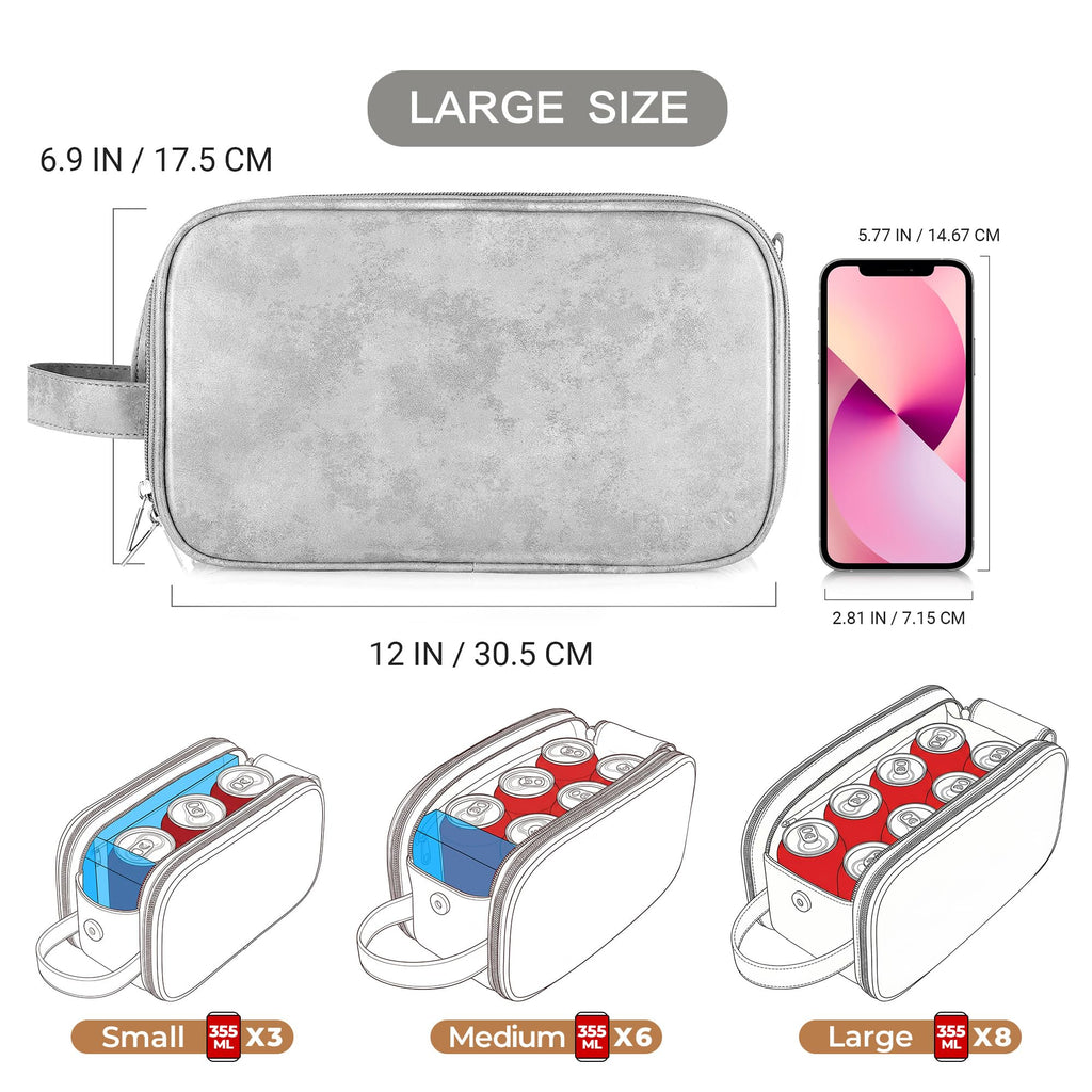 Elviros Travel Toiletry Bag for Men, Shaving Dopp Kit Water-resistant Bathroom Small Toiletries Organizer PU Leather Cosmetic Bags