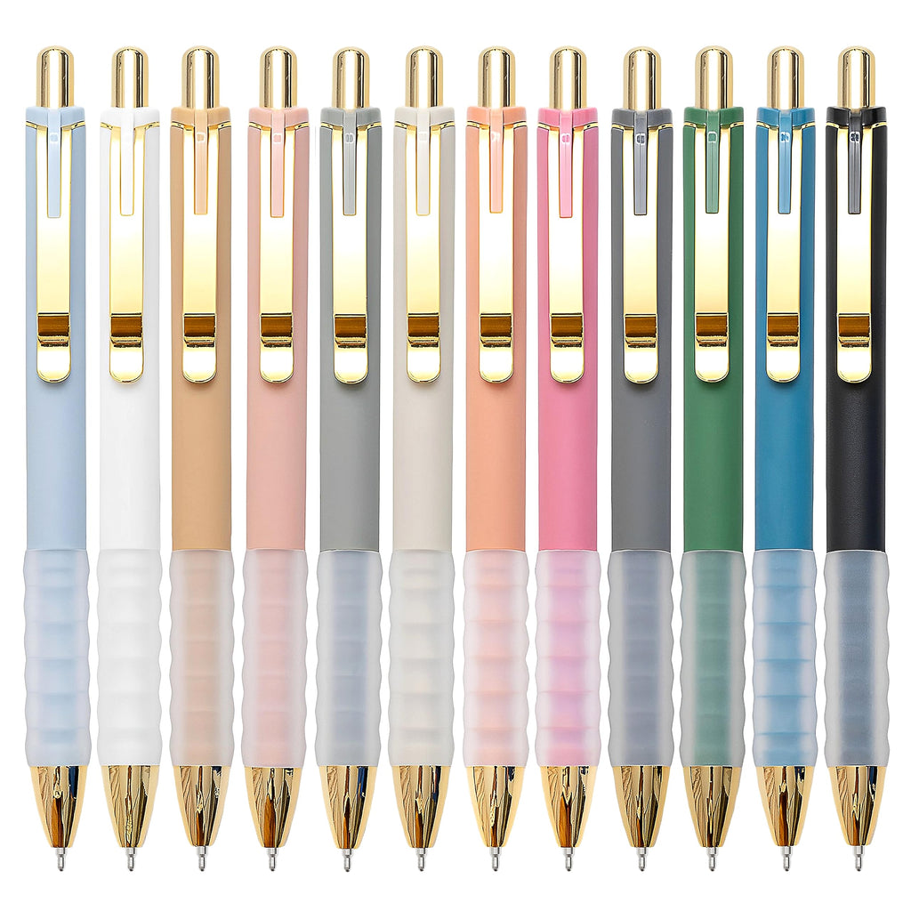 Linbsunne Ballpoint Pens Medium Point 1mm Pen with Super Soft Grip Ball Point Pen for Men Women Retractable Pens (Blue Ink+Black Ink+Red Ink)