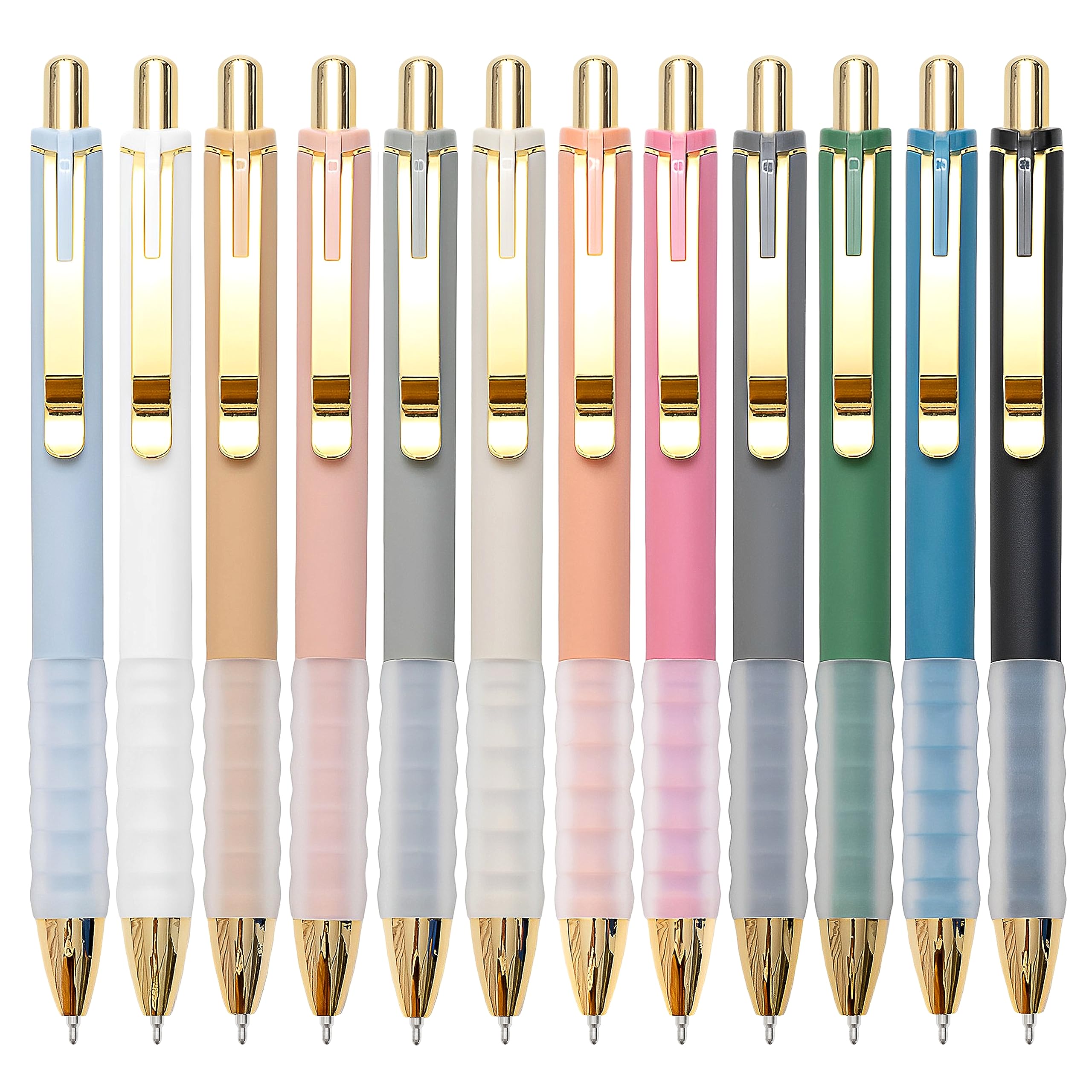 Linbsunne Ballpoint Pens Medium Point 1mm Pen with Super Soft Grip Ball Point Pen for Men Women Retractable Pens (Blue Ink+Black Ink+Red Ink)