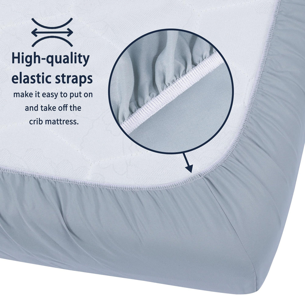 GUNTAIL Baby Crib Sheets for Boys Girls, 2 Pack Fitted Crib Sheet for Standard Crib and Toddler Mattress, Soft Microfiber Baby Sheet 52x28x8in (Brown & Green)