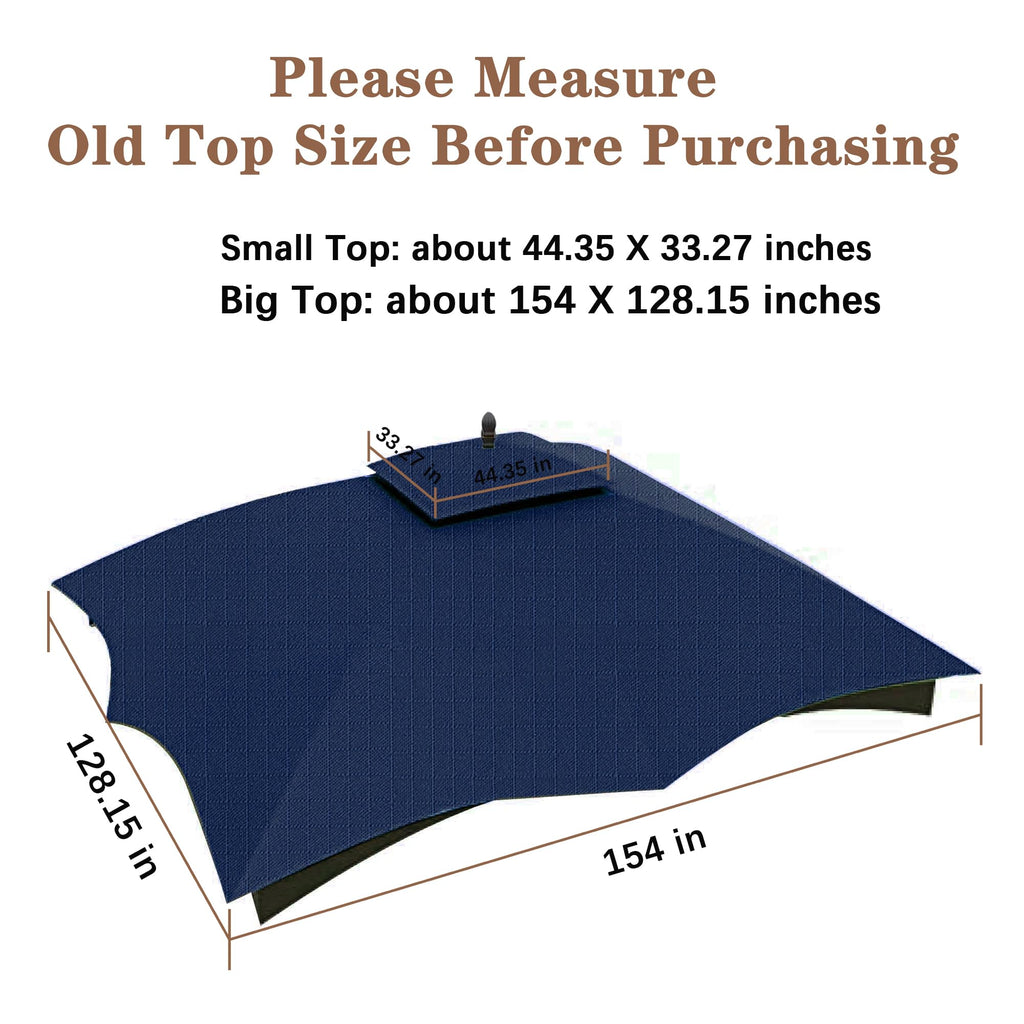 SCOCANOPY Replacement Top Compatible with The Lowe's Gazebo Model #GF-12S004B-1 / GF-12S004BTO (Grey Ripstop)