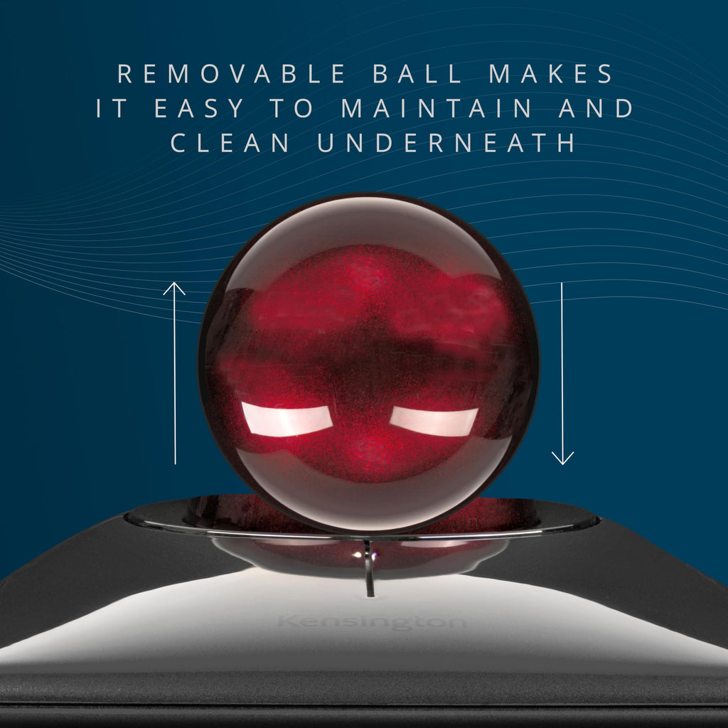 Kensington SlimBlade™ Pro Wireless Trackball, Rechargeable Battery, Bluetooth 2.4GHz Connection Options Black/Gray (K72085WW)