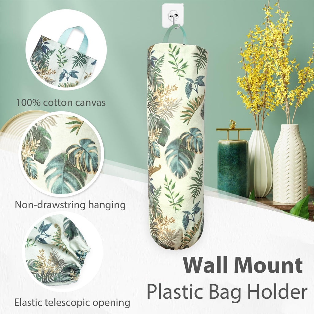 Plastic Bag Holder，Reusable Grocery Bag Holder，Wall Mount Plastic Bag Organizer Shopping Bags Carrier，Washable Large Grocery Bag Storage Dispenser for Home Kitchen Travelling Decor, 1 Pack，Alpaca
