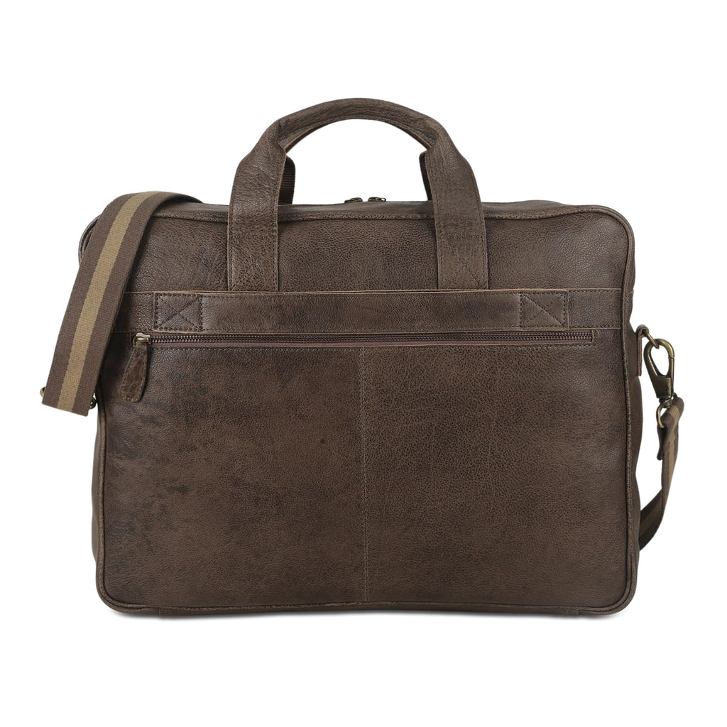 Leather briefcase 18 Inch Laptop Messenger Bags for Men and Women Best Office briefcase Satchel Bag (Black)