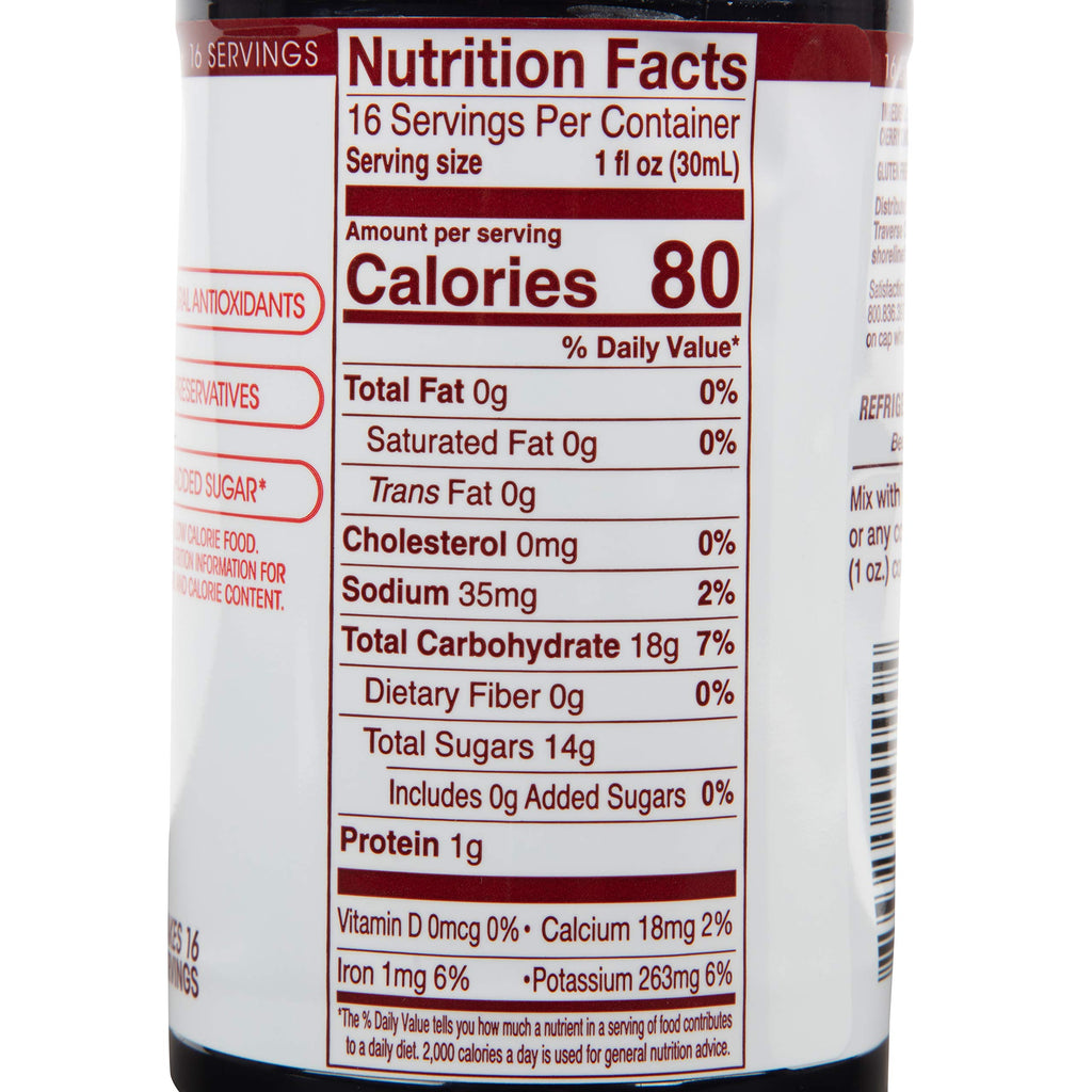 Cherry Bay Orchards Tart Cherry Concentrate - All Natural Juice to Promote Healthy Sleep, 16oz Bottle - Gluten Free, Natural Antioxidants, No Added Sugar or Preservatives