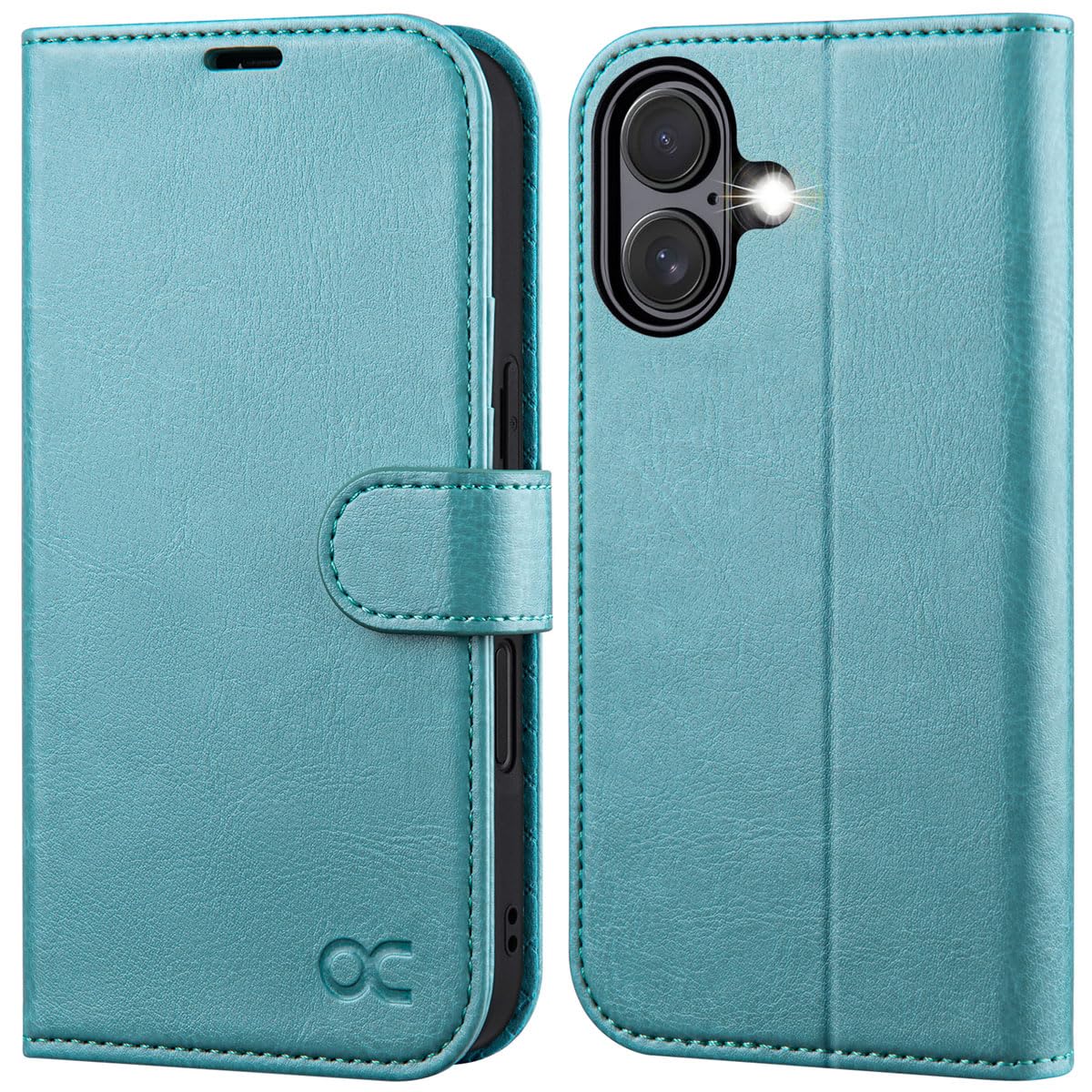OCASE Compatible with iPhone 16 Wallet Case, PU Leather Flip Folio Case with Card Holders RFID Blocking Kickstand [Shockproof TPU Inner Shell] Phone Cover 6.1 Inch 2024, Black
