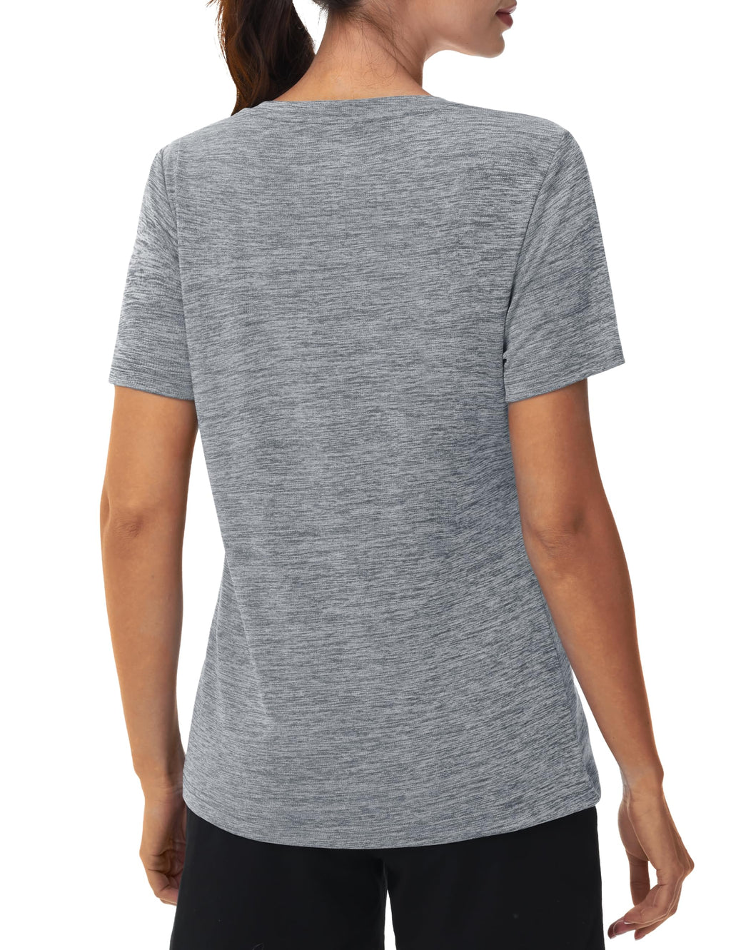 MAGCOMSEN Workout Tops for Women UPF 50+ Quick Dry Short Sleeve Sun Protection V-Neck Shirts Lightweight Hiking T Shirts