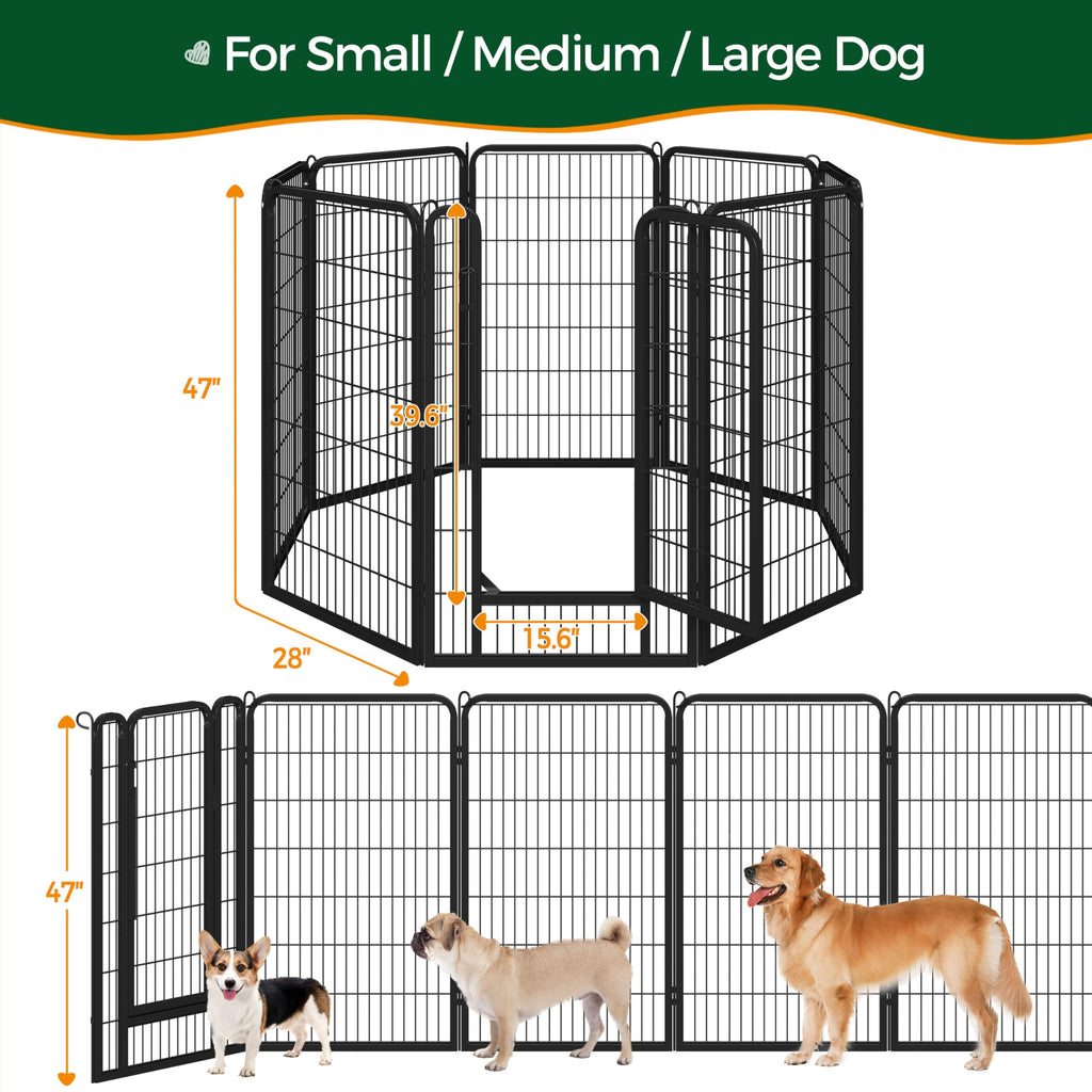 Yaheetech Dog Playpen, 24 inch 2 Panels Dog Pen for Indoor Heavy Duty Puppy Exercise Pen Metal Pet Fence for RV Camping/Yard/Garden