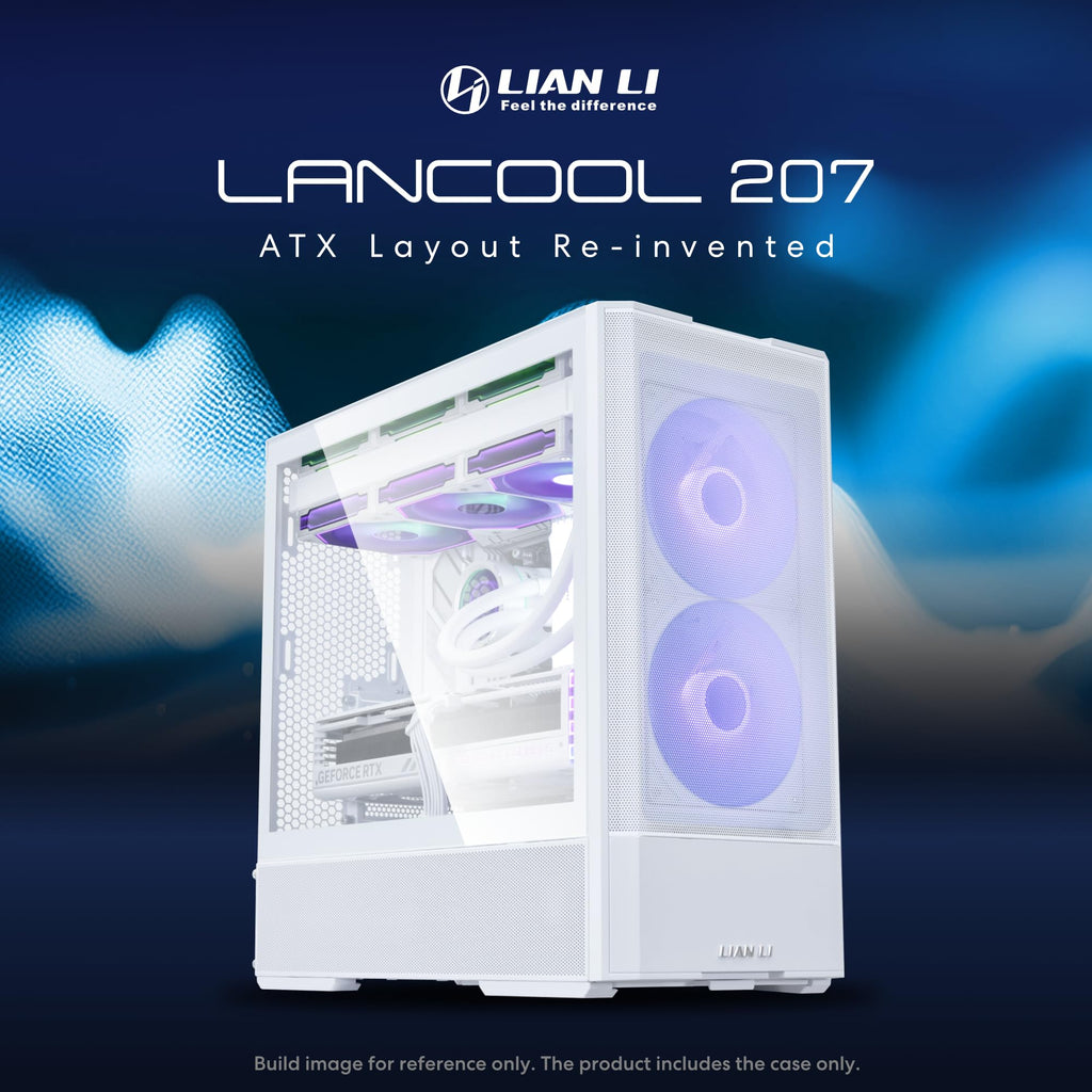 LIAN LI LANCOOL 207 Compact ATX RGB Gaming Computer Case, Airflow Optimized Mesh Panels Tower Chassis w/ 2x140mm ARGB,2x120mm PWM Fans Pre-Installed, USB Type-C Port, Tempered Glass Side Panel (Black)