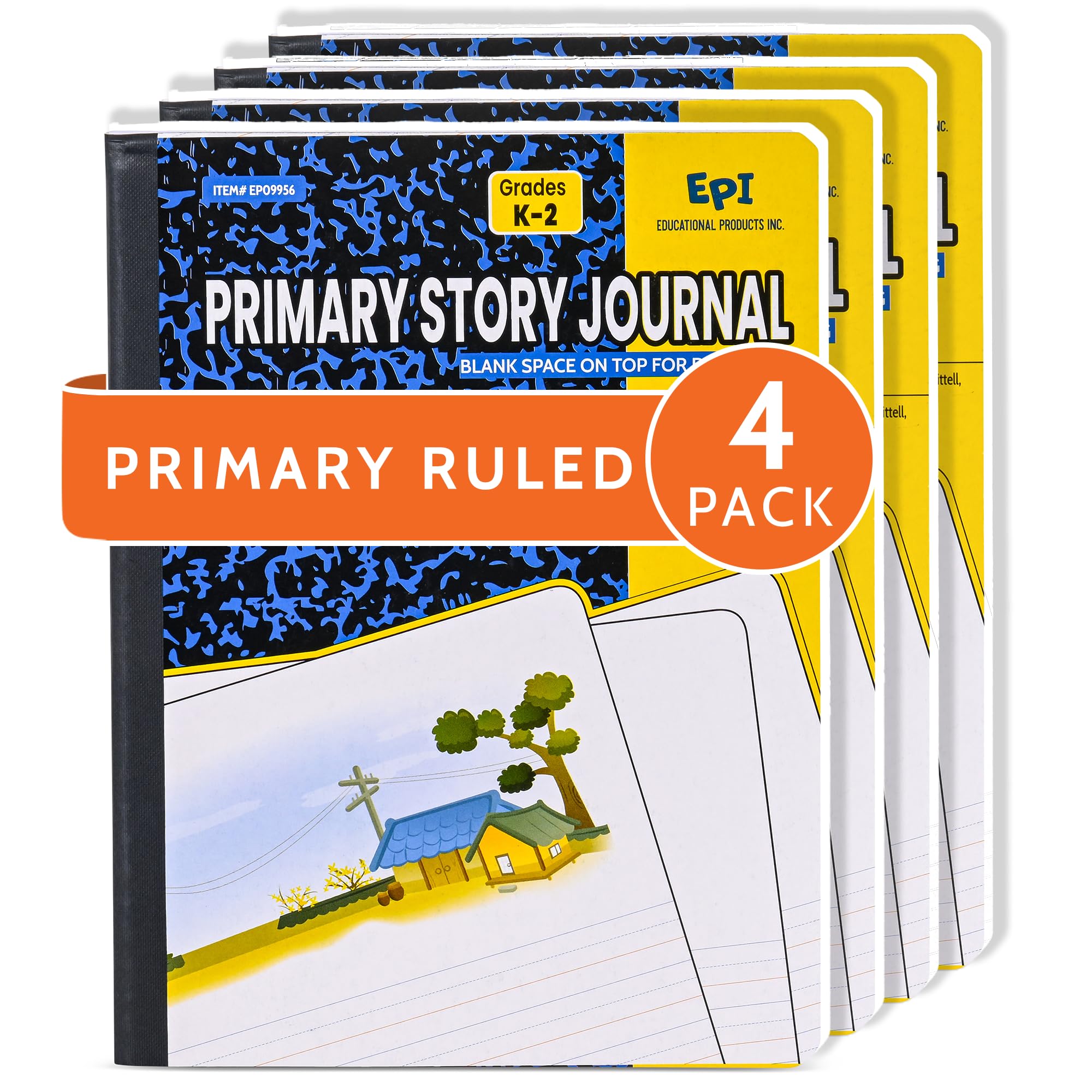 3 Pack - EPI Marble Hardcover Wide Ruled Composition Notebook | 200 Pages (100 Sheets), 9.75 x 7.5 in, Sturdy Sewn Binding | School, Office, Journaling, Notes