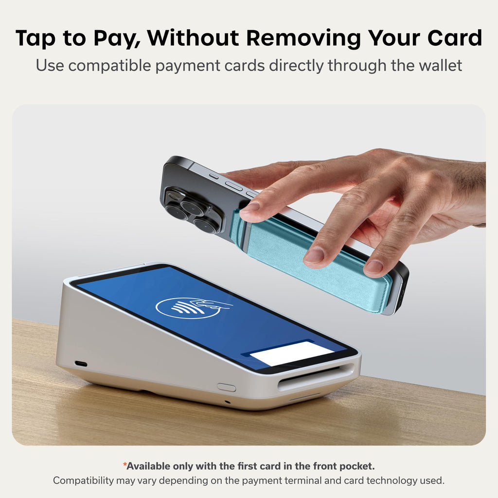 Satechi Magnetic Magsafe Wallet, Double Flap Stand Card Holder, 4 Slots with Front NFC Pass-Through, Adjustable Phone Attachment for iPhone 17/16/15/14/13/12, Travel Accessory