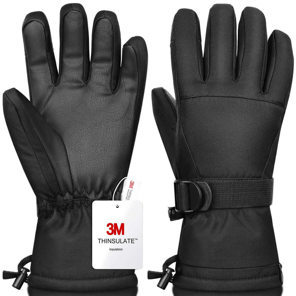 Ski Gloves,Snow Gloves Waterproof Winter Warm Cold Weather Touchscreen Gloves for Parent& Child Kids Skiing,Snowboarding