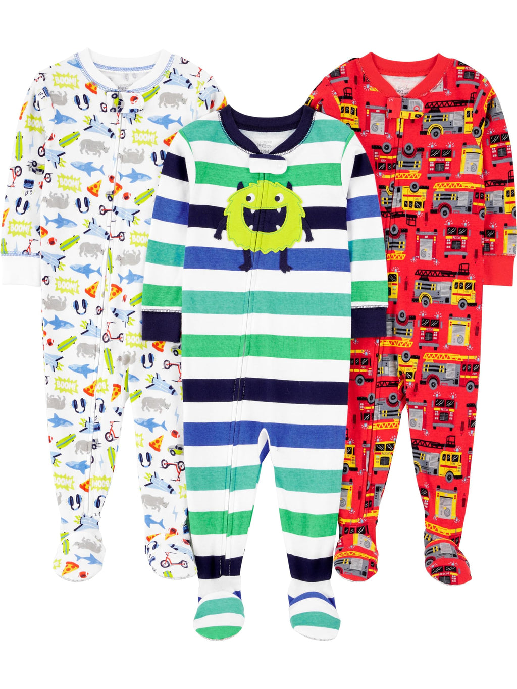 Simple Joys by Carter's Baby Boys 3 pack Snug Fit Footed Cotton Pajamas
