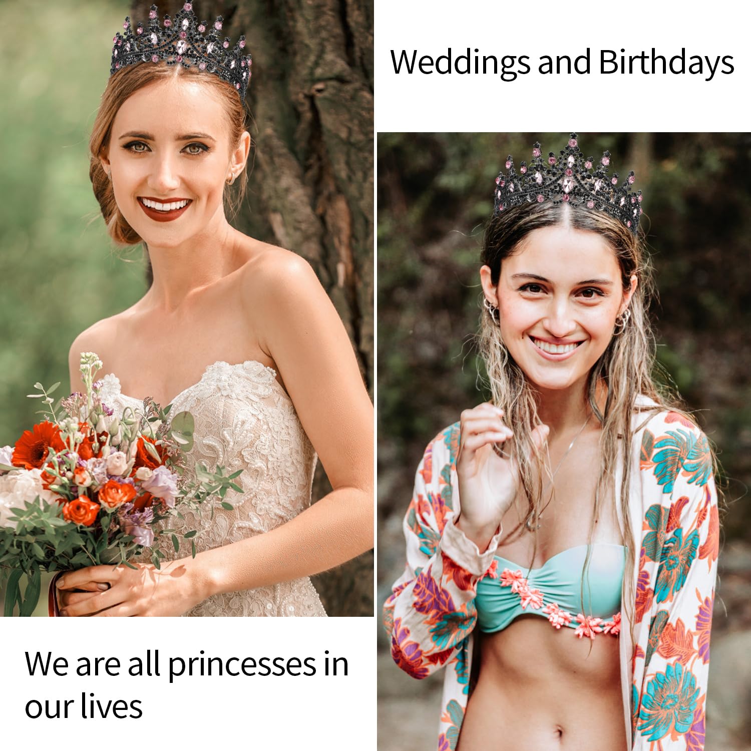 VELSCRUN AB Silver Crystal Birthday Queen Tiara Crowns for Women Girls Birthday Queen Headband Sash Elegant Princess Crown with Combs Hair Accessories Happy Birth Party Decorations Mom Gift