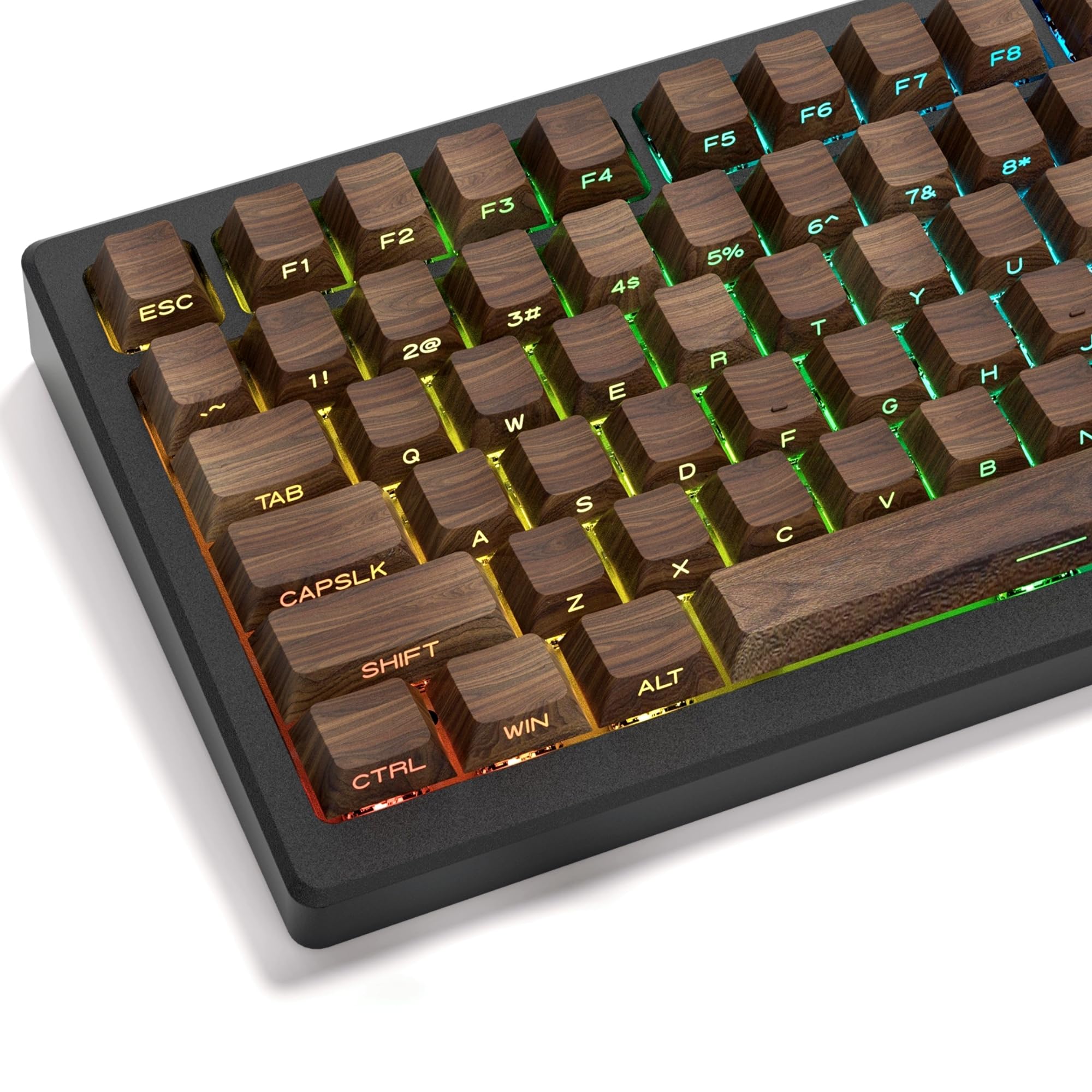 dagaladoo Black Topographic keycaps Double Shot PBT keycaps Shine Through Keyboard Keys Side Printed Key caps Cherry Profile Custom keycap Set for100%, 75%, 65%, 60% US Layout Mechanical Keyboard