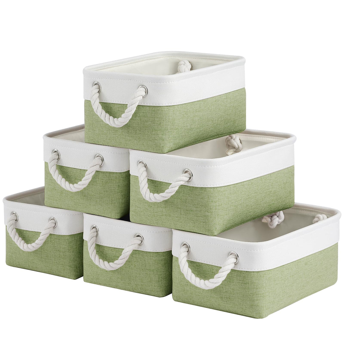 Storage Baskets for Shelves 11.8x7.9x5.2 Inch, Foldable Fabric Storage Bins with Handles, Small Storage Baskets for Organizing Closet, Office, Home Organization (1-Pack, Gray)