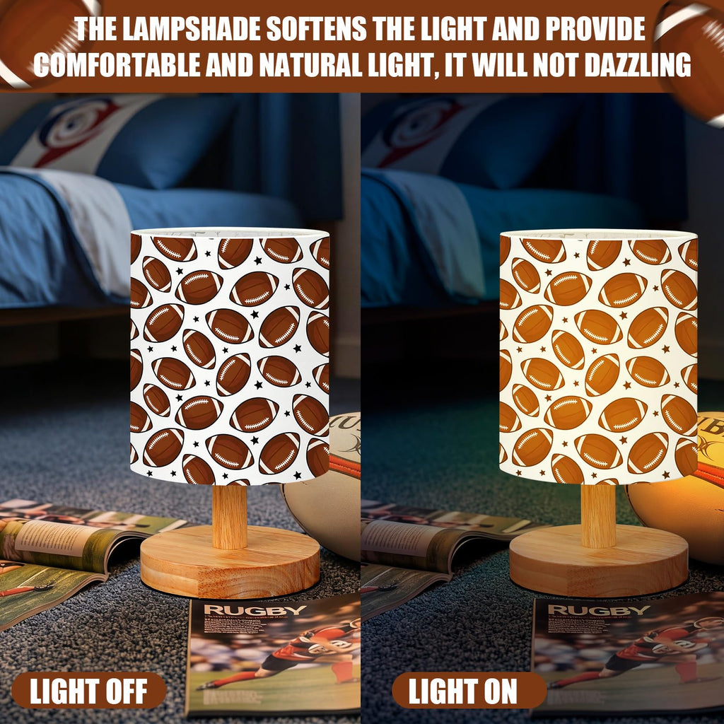 VIHOSE Woodland Animals Kids Table Lamp for Bedroom Kids Bedside Lamp with Linen Wooden Nightstand Cartoon Nursery Lampshade for Girls Boys Living Room