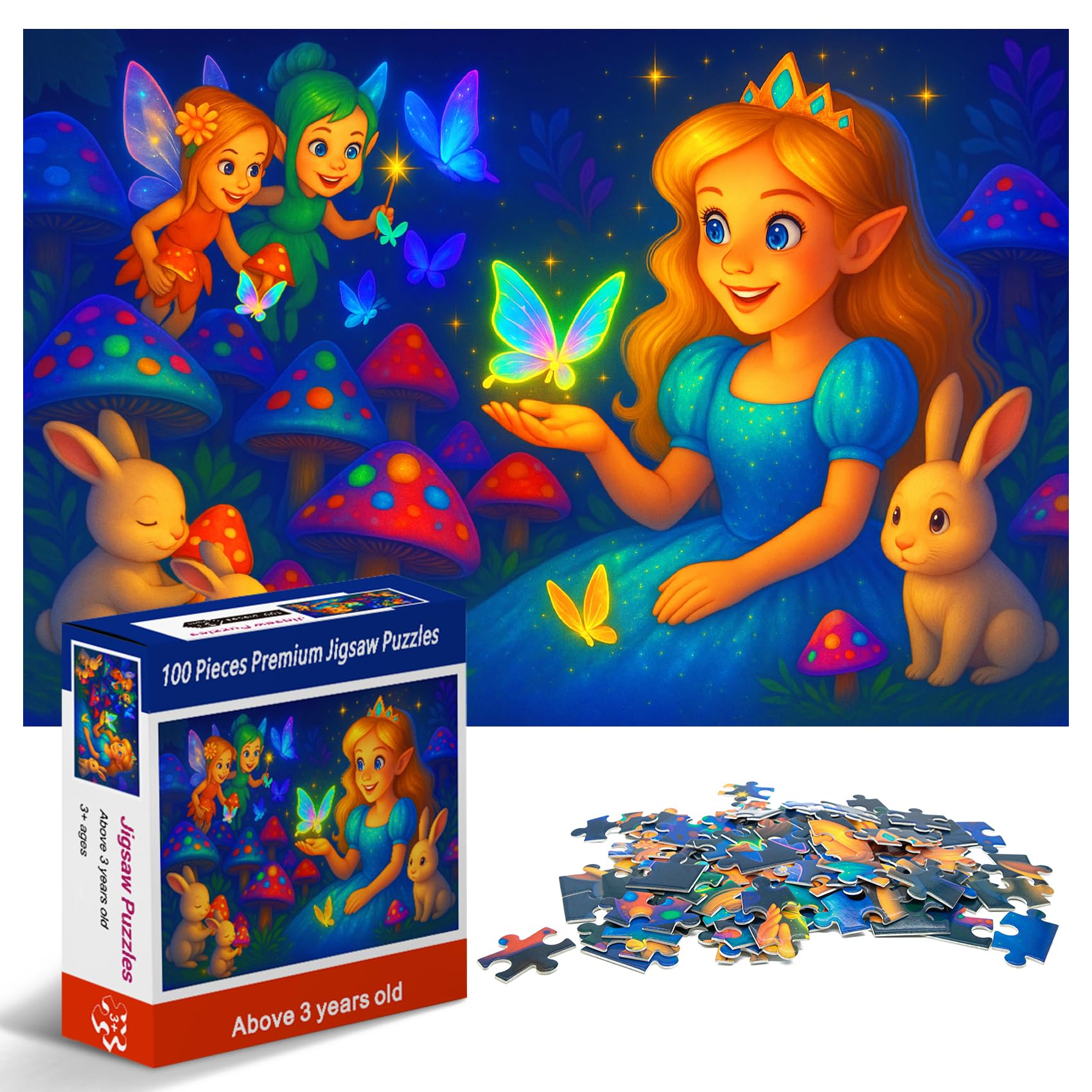 100 Piece Puzzles Rainbow Dinosaur Puzzle for Kids Ages 4-8 8-10, 100 Piece Jigsaw Puzzle for Children Learning Educational Puzzles Toys Birthday Gifts for Girls Boys, Dinosaur