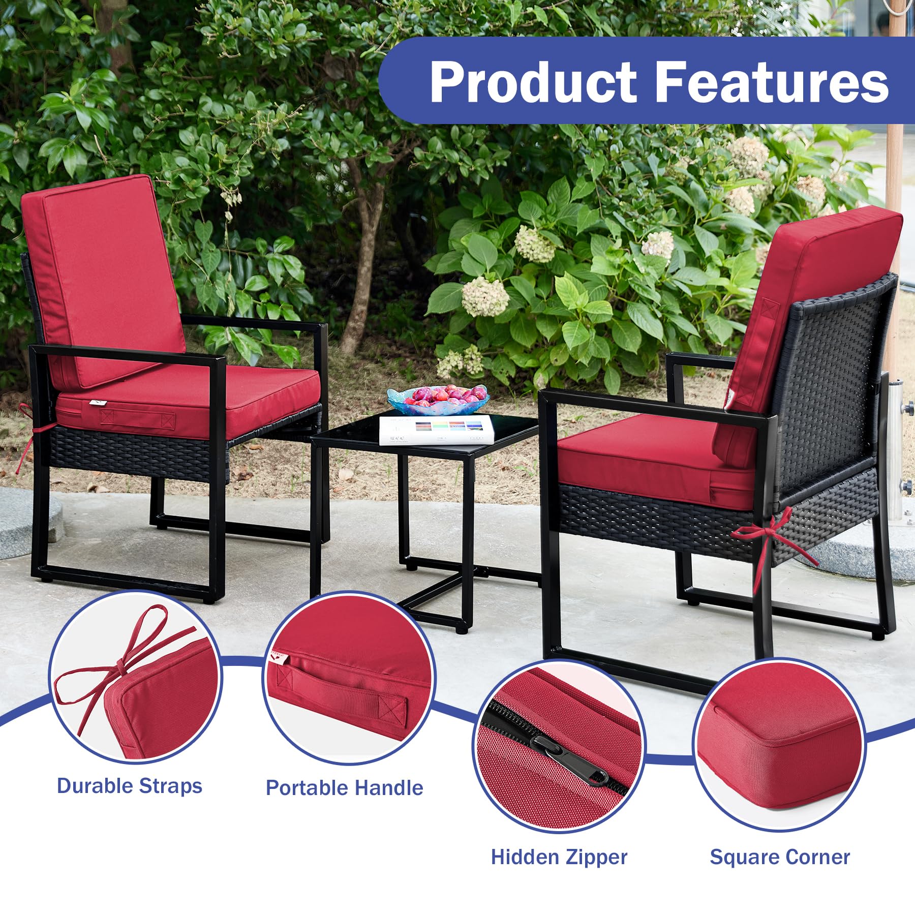 IPYNBAP Outdoor Cushions, Outdoor Chair Cushions 22x22x3 Inch, Cushions for Outdoor Furniture with Removable Cover, Waterproof & Fade Resistant Outdoor Seat Cushions for Patio, Lawn, Beige