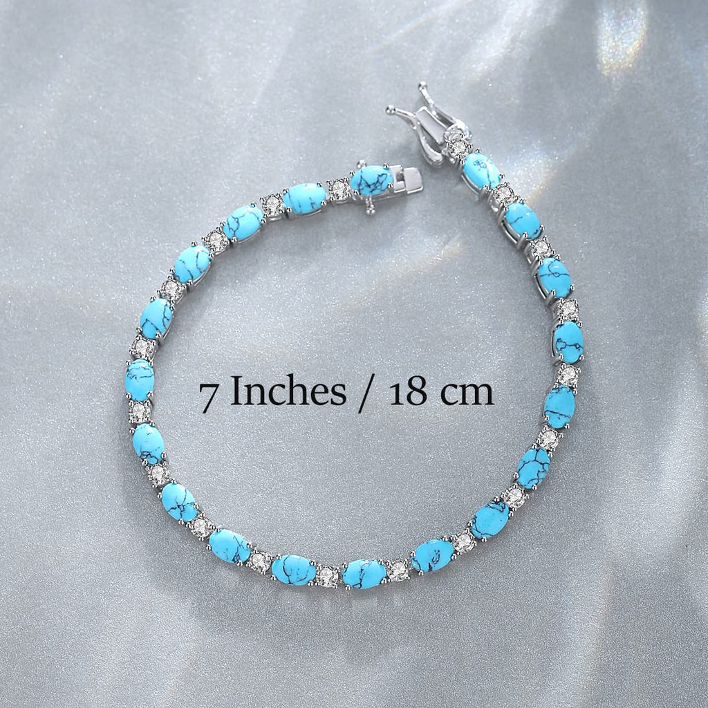 FANCIME Birthstone Bracelets Sterling Silver Tennis Bracelets Charm Fine Jewelry Birthday Gifts for Women 7"