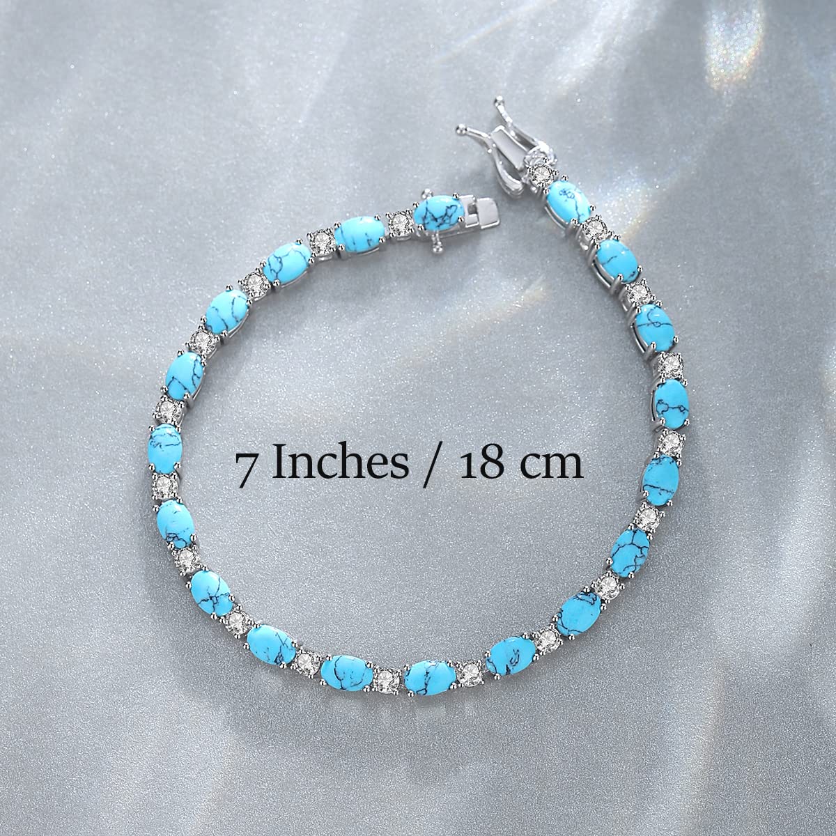 FANCIME Birthstone Bracelets Sterling Silver Tennis Bracelets Charm Fine Jewelry Birthday Gifts for Women 7"