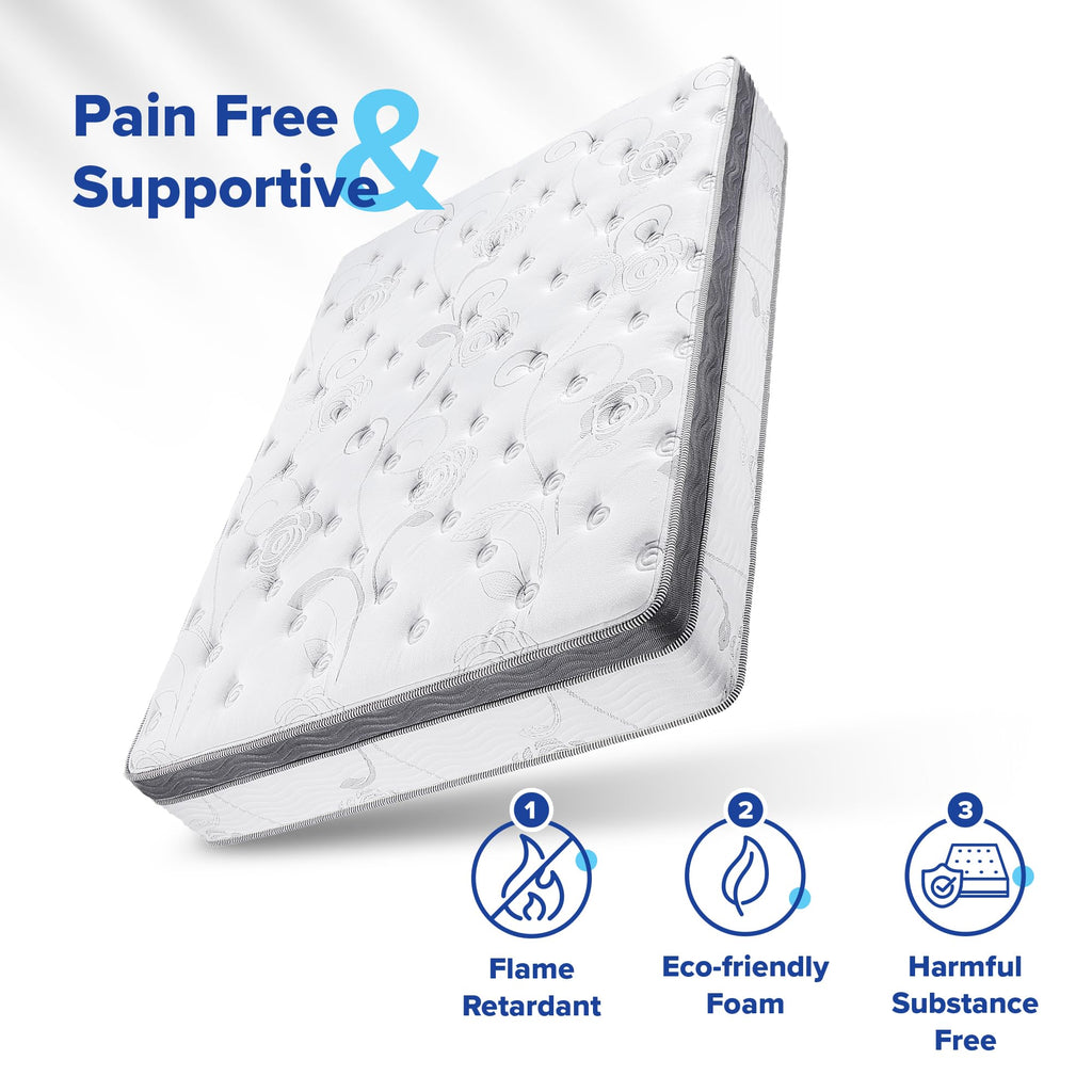 Olee Sleep Full Mattress, 10 Inch Support Cloud Hybrid Mattress, Gel Infused Memory Foam, Pocket Spring for Support and Pressure Relief, CertiPUR-US Certified, Bed-in-a-Box, Soft, Full Size