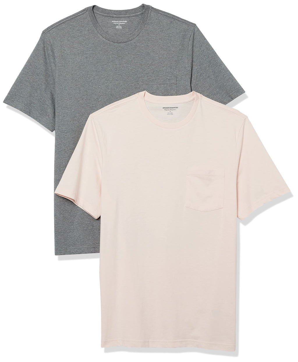 Amazon Essentials Men's Short-Sleeve Crewneck Pocket T-Shirts, Pack of 2