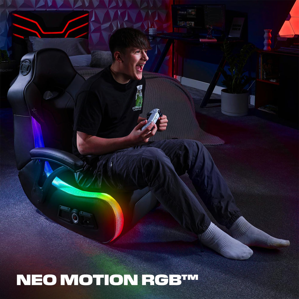 X Rocker Video Gaming Floor Rocker Chair, Built-in Audio, College Dorm Essentials for Guys and Girls, Bedroom, Foldable, Gifts for Gamers