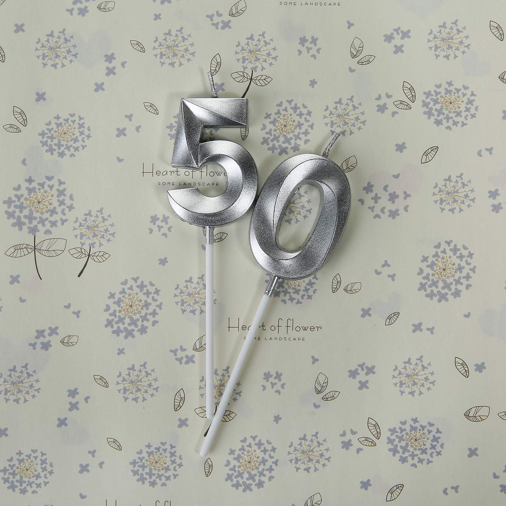 Bailym Black 50th Birthday Candles, Number 50 Cake Topper for Men Birthday Decorations Party Decoration