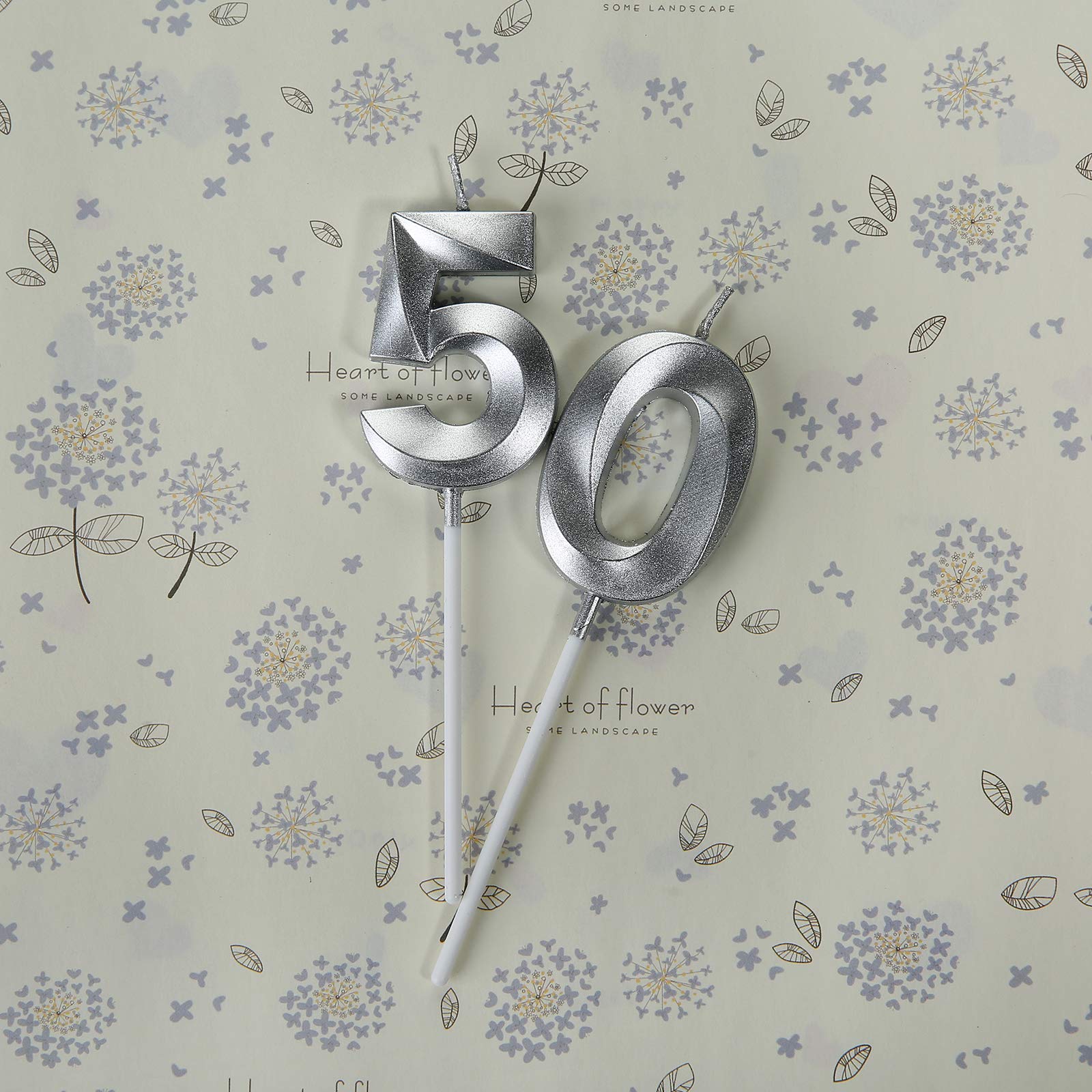 Bailym Black 50th Birthday Candles, Number 50 Cake Topper for Men Birthday Decorations Party Decoration