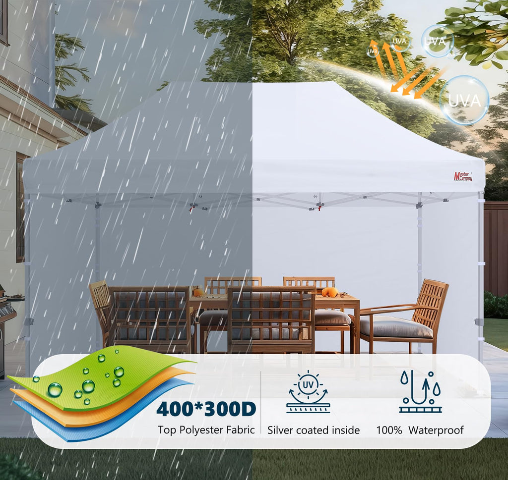 MASTERCANOPY 10x10 Premium Heavy Duty Pop Up Commercial Instant Canopy with Sidewalls(10x10 Blue)