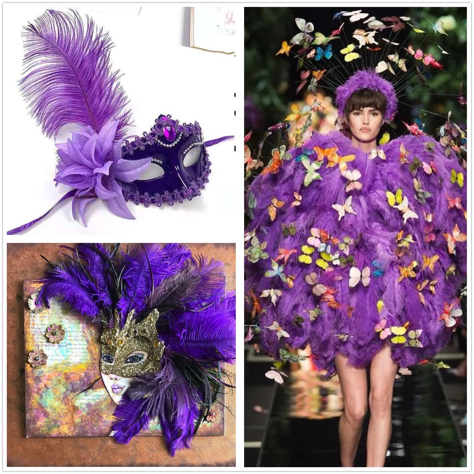 Ballinger Black Ostrich Feathers Bulk - Making Kit 12Pcs 16-18inch Large Ostrich Feathers for Floral Arrangement, Vase, Wedding Party Centerpieces and Halloween Home Decor