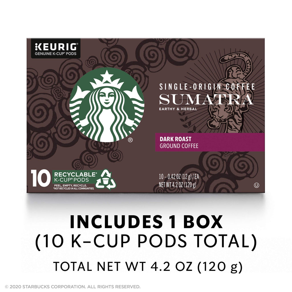 Starbucks Coffee K-Cup Variety Pack, 1 Cinnamon Dolce, 1 Hazelnut, 1 Mocha, 1 Cr�me Brulee, 1 Maple Pecan, 1 Caramel, 10 CT K-Cups, 1 CT