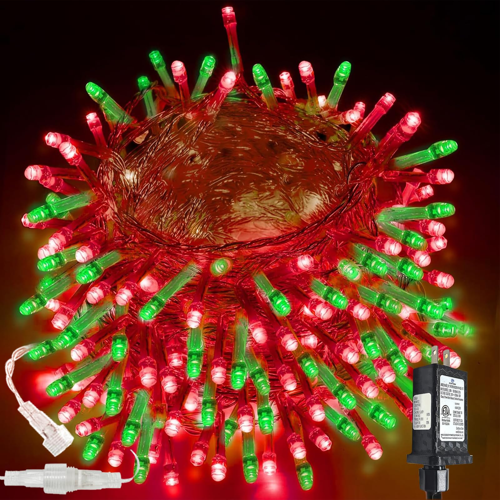 Connectable 100 LED String Lights Indoor Outdoor, 33FT Warm White Christmas Lights Waterproof, 13 Modes with Timer, Twinkle Fairy Lights Plug in Clear Wire for Christmas Tree, Bedroom, Classroom Decor